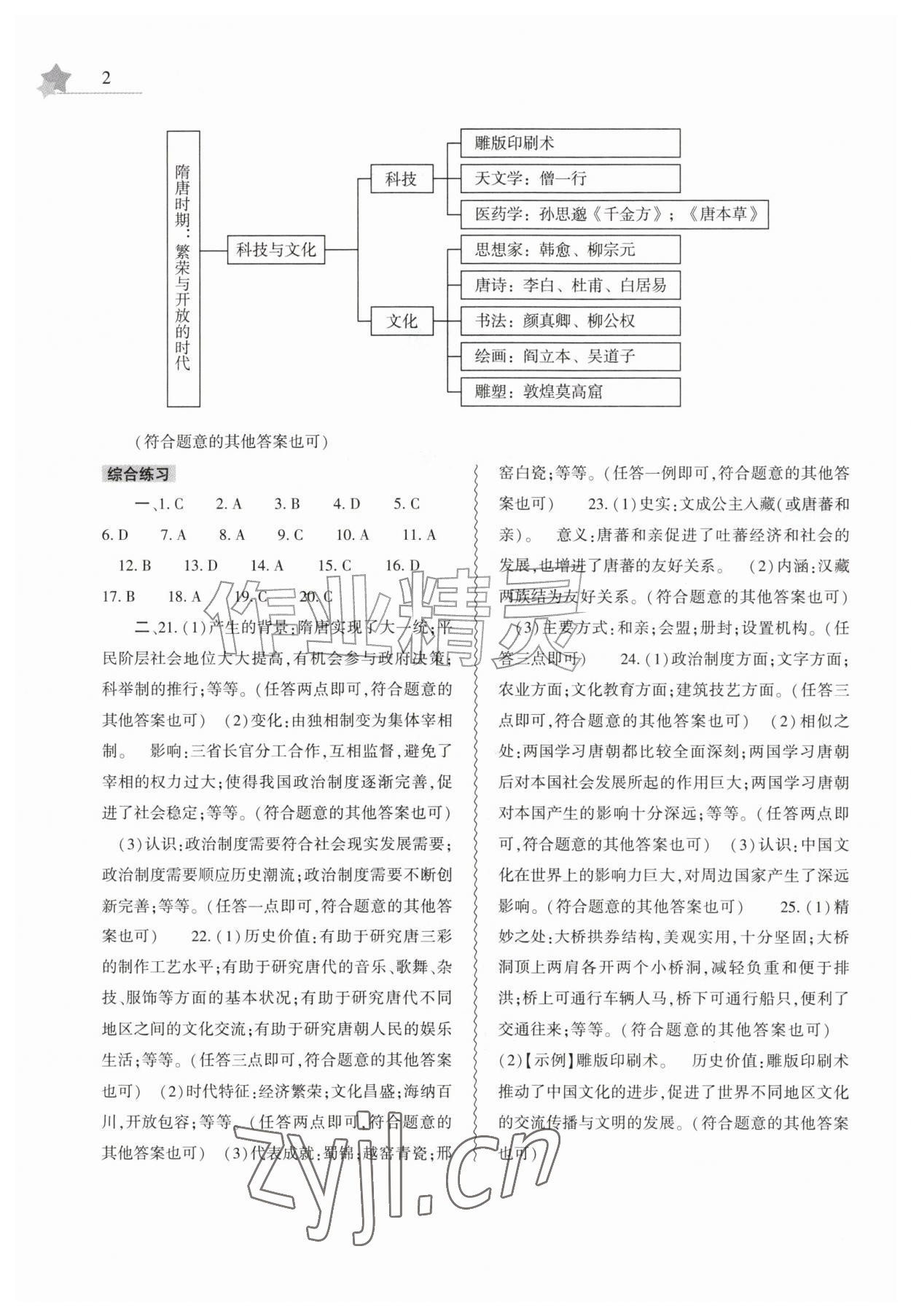 2026年暑假作业本大象出版社七年级历史人教版&nbsp;第2页