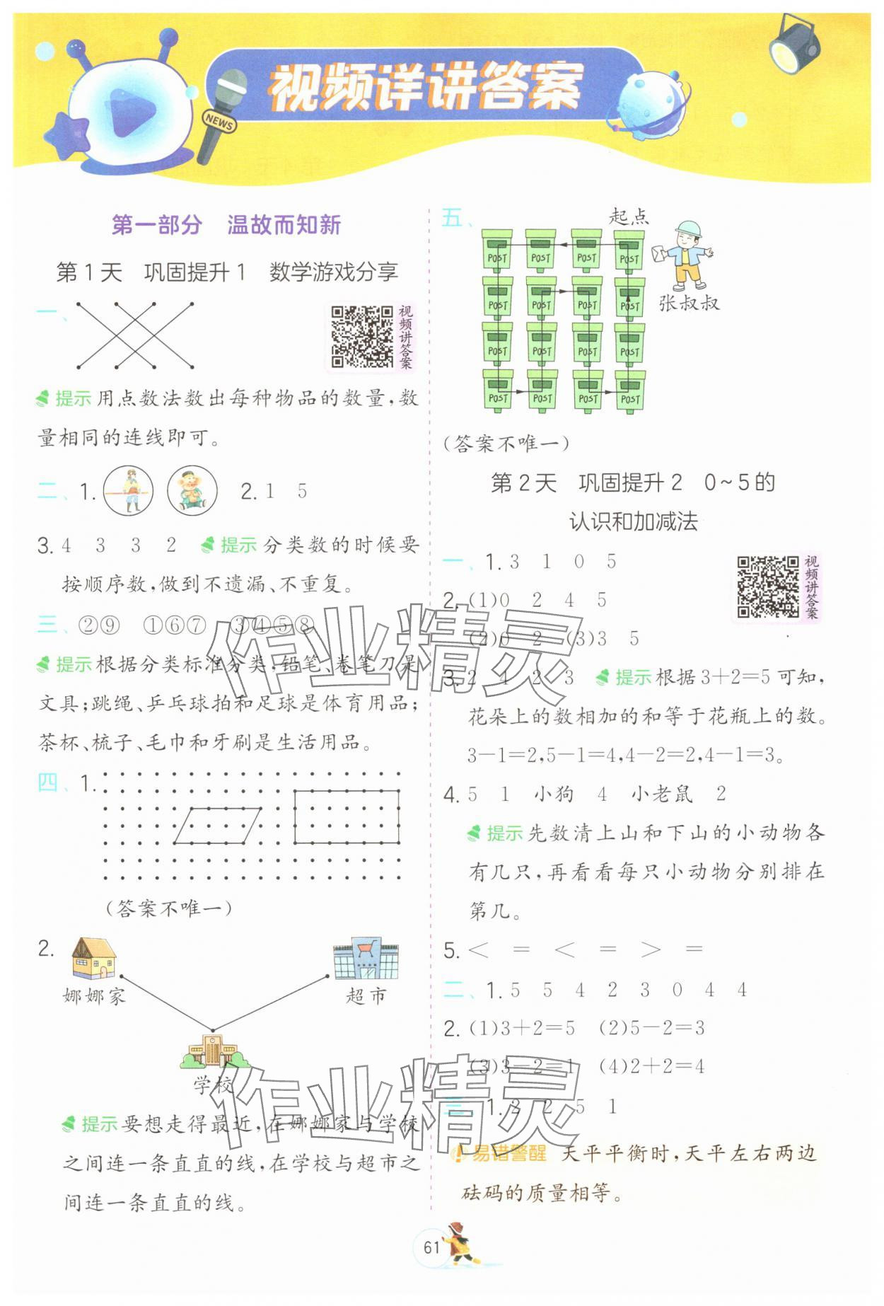 2025年實(shí)驗(yàn)班提優(yōu)訓(xùn)練寒假銜接一年級(jí)數(shù)學(xué)蘇教版 參考答案第1頁(yè)