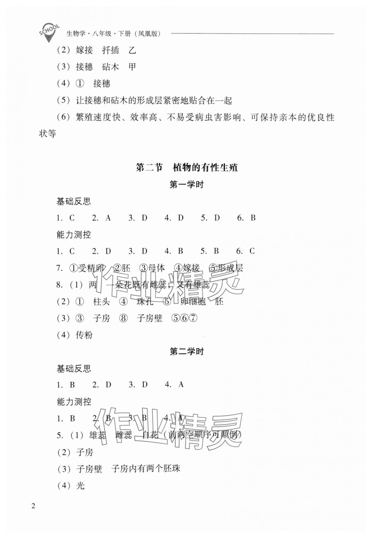 2025年新课程问题解决导学方案八年级生物下册苏教版 第2页