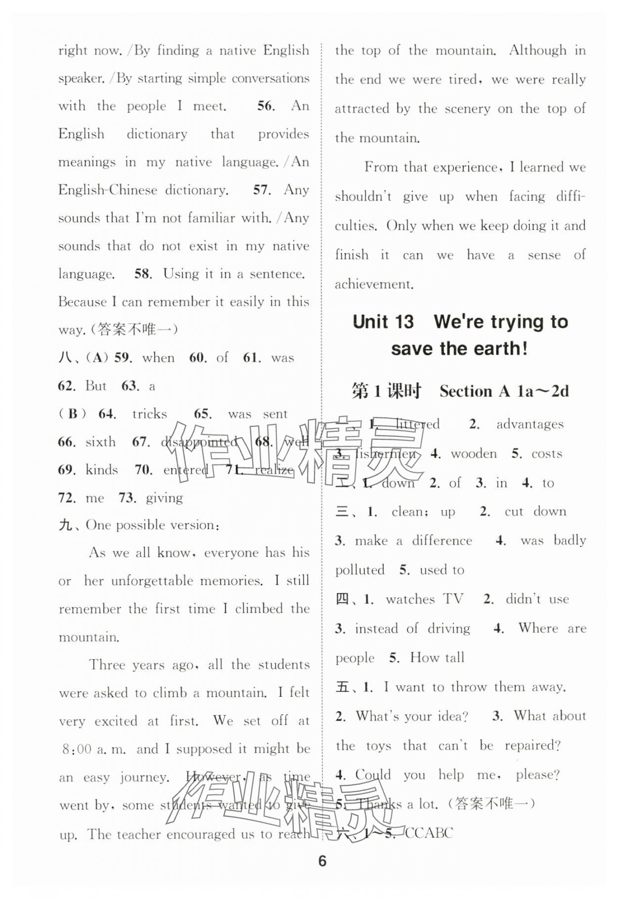 2025年通城学典课时作业本九年级英语下册人教版山西专版 第6页