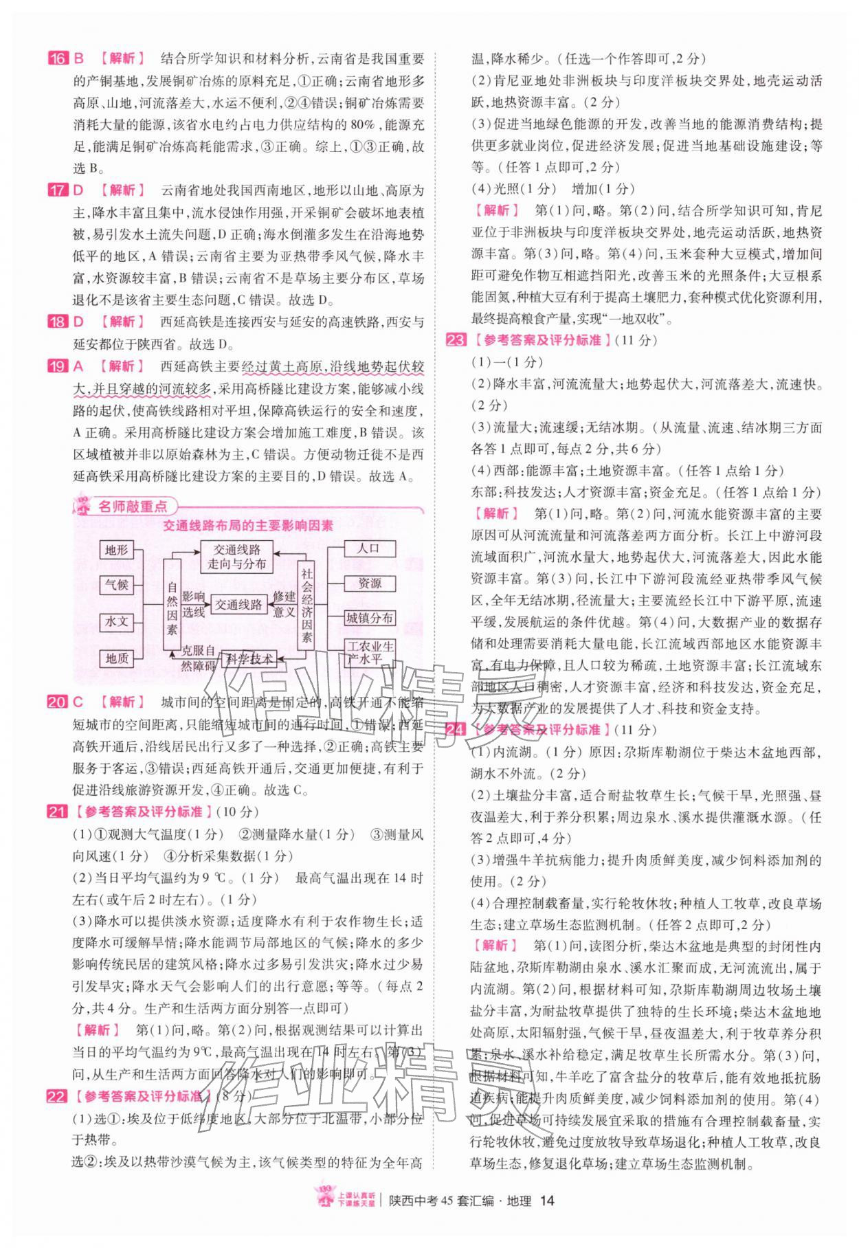 2026年金考卷45套汇编地理陕西专版&nbsp;第14页
