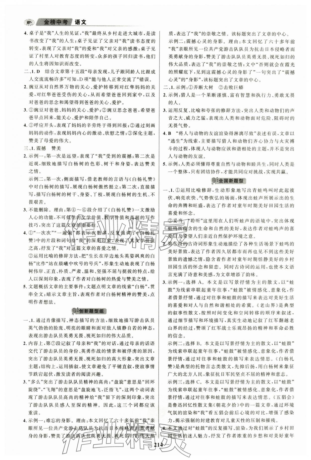2024年金榜新中考語文五四制 第6頁