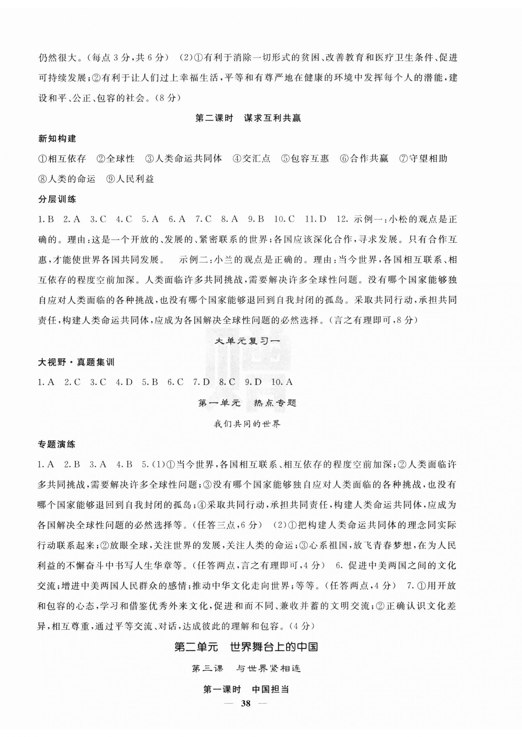 2025年課堂點睛九年級道德與法治下冊人教版湖南專版 第2頁