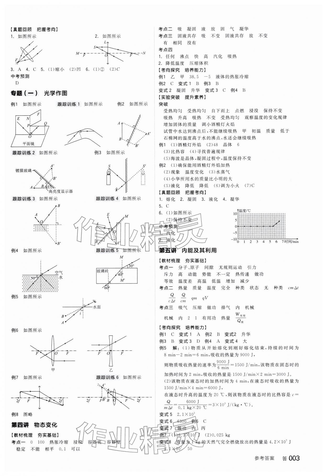 2026年全品中考复习方案物理安徽专版&nbsp;参考答案第2页