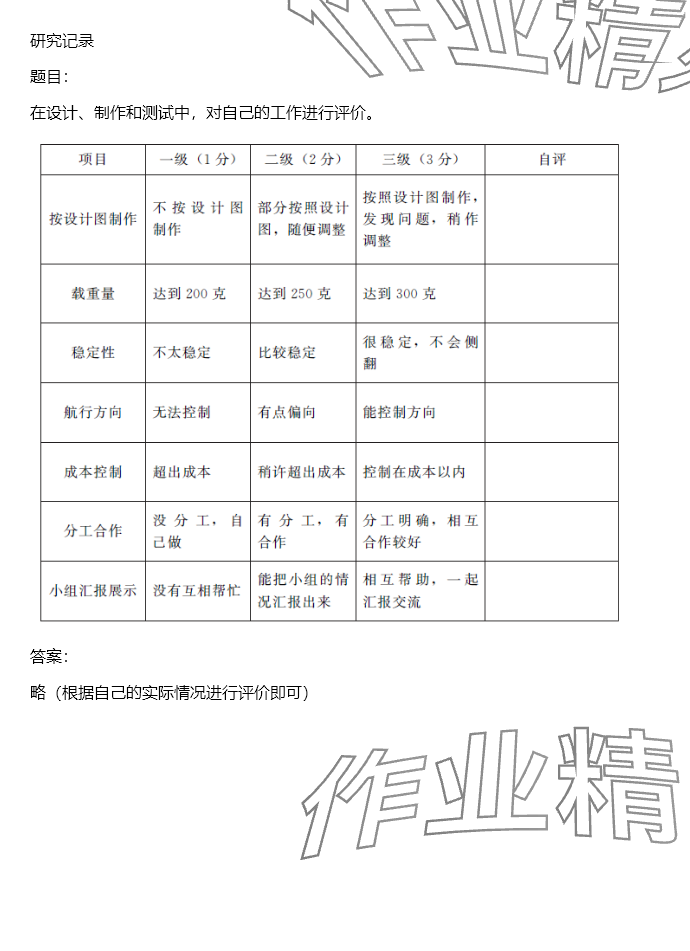 2024年同步实践评价课程基础训练五年级科学下册教科版 参考答案第87页