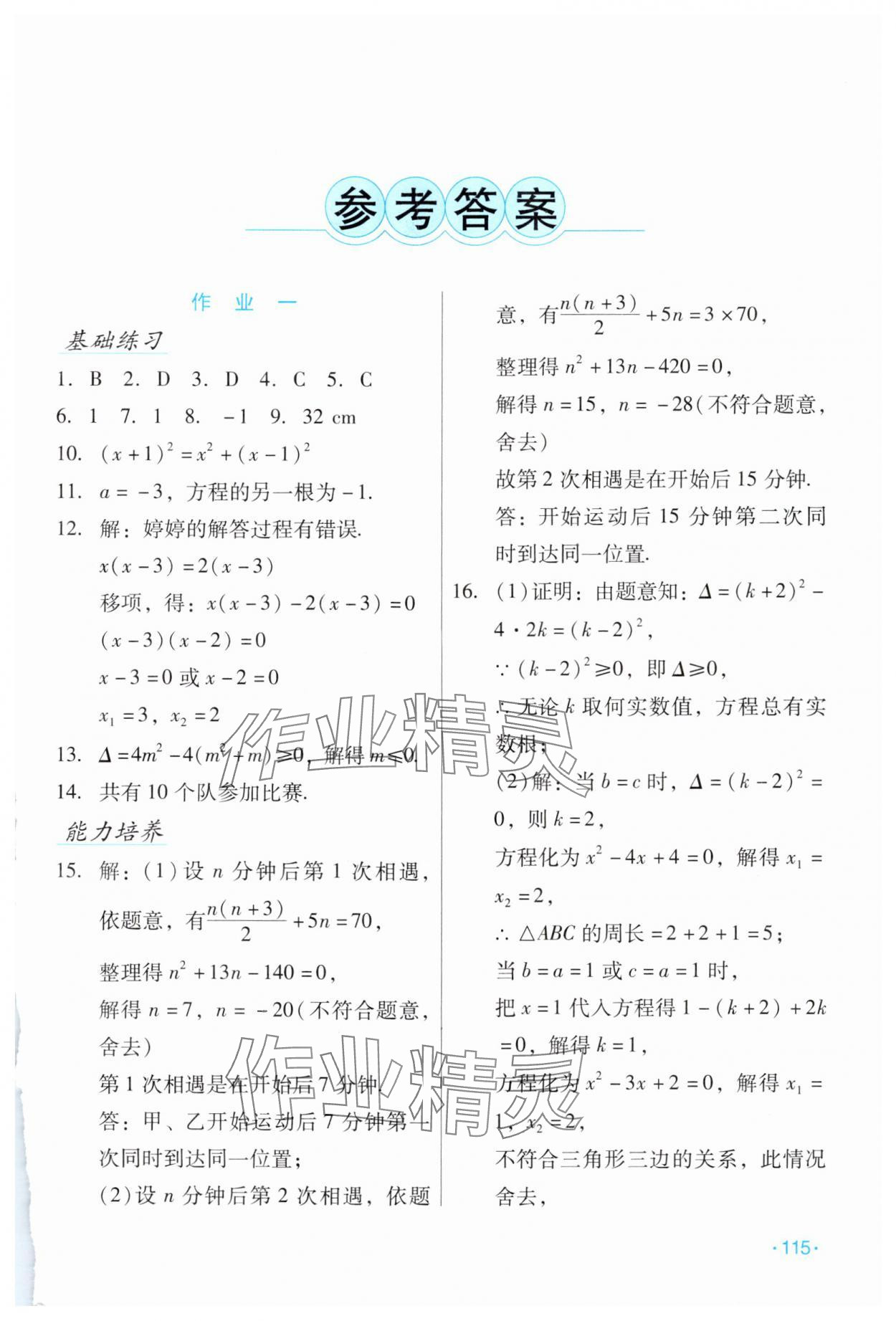 2024年假日数学寒假吉林出版集团股份有限公司九年级人教版 第1页