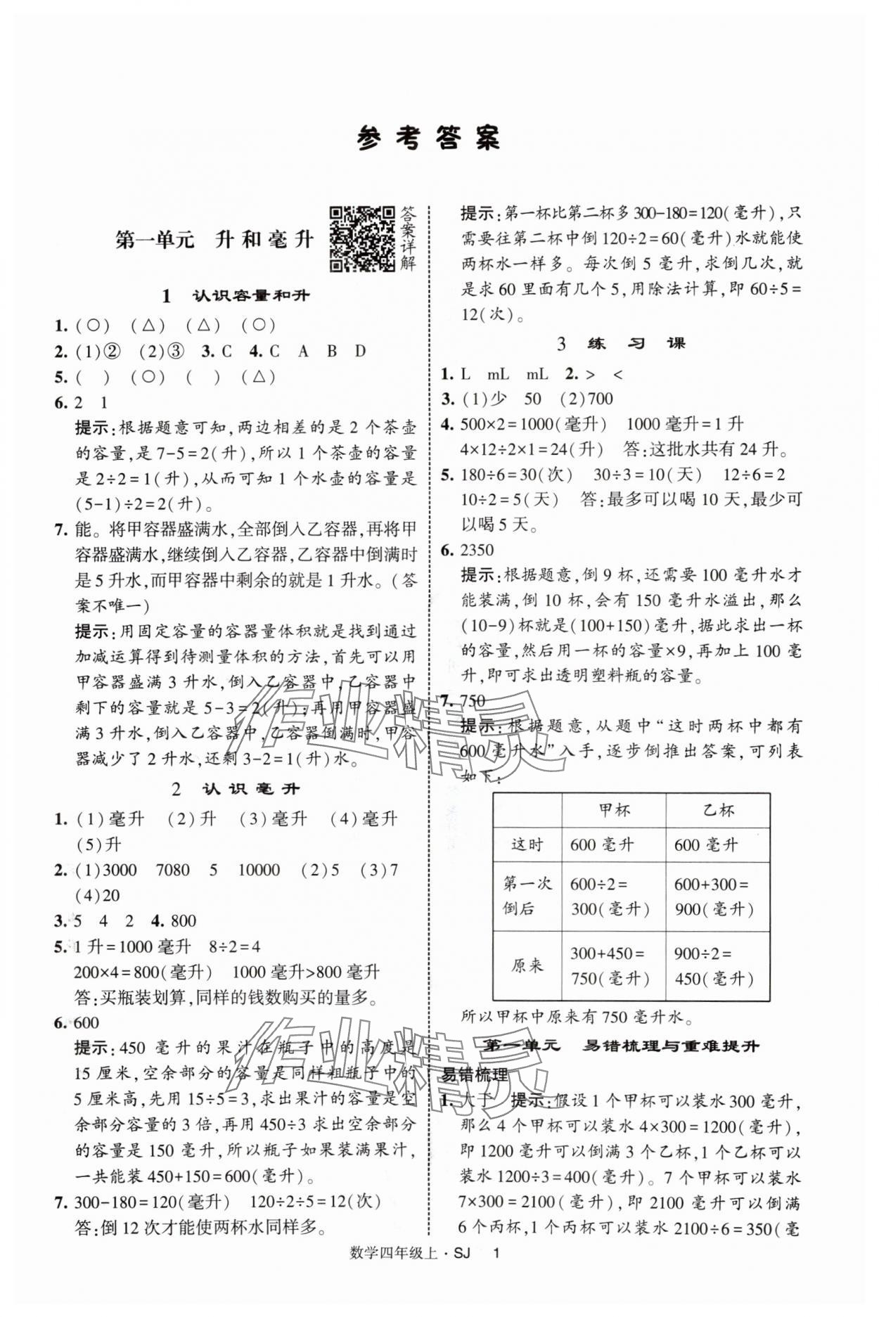 2025年经纶学典提高班四年级数学上册苏教版 第1页