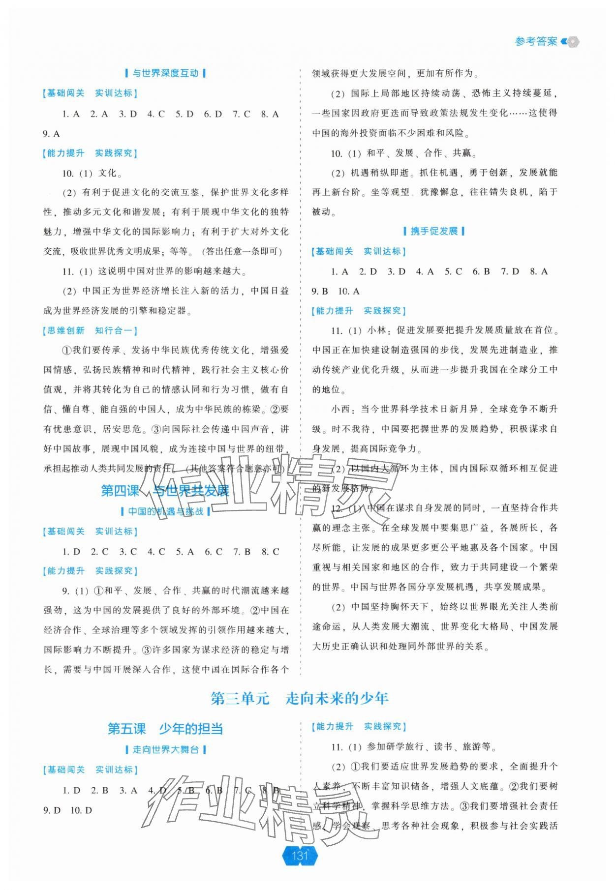 2025年新课程能力培养九年级道德与法治下册人教版 第3页