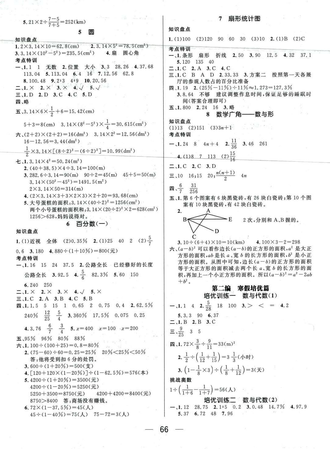 2024年鸿鹄志文化期末冲刺王寒假作业六年级数学人教版 第2页