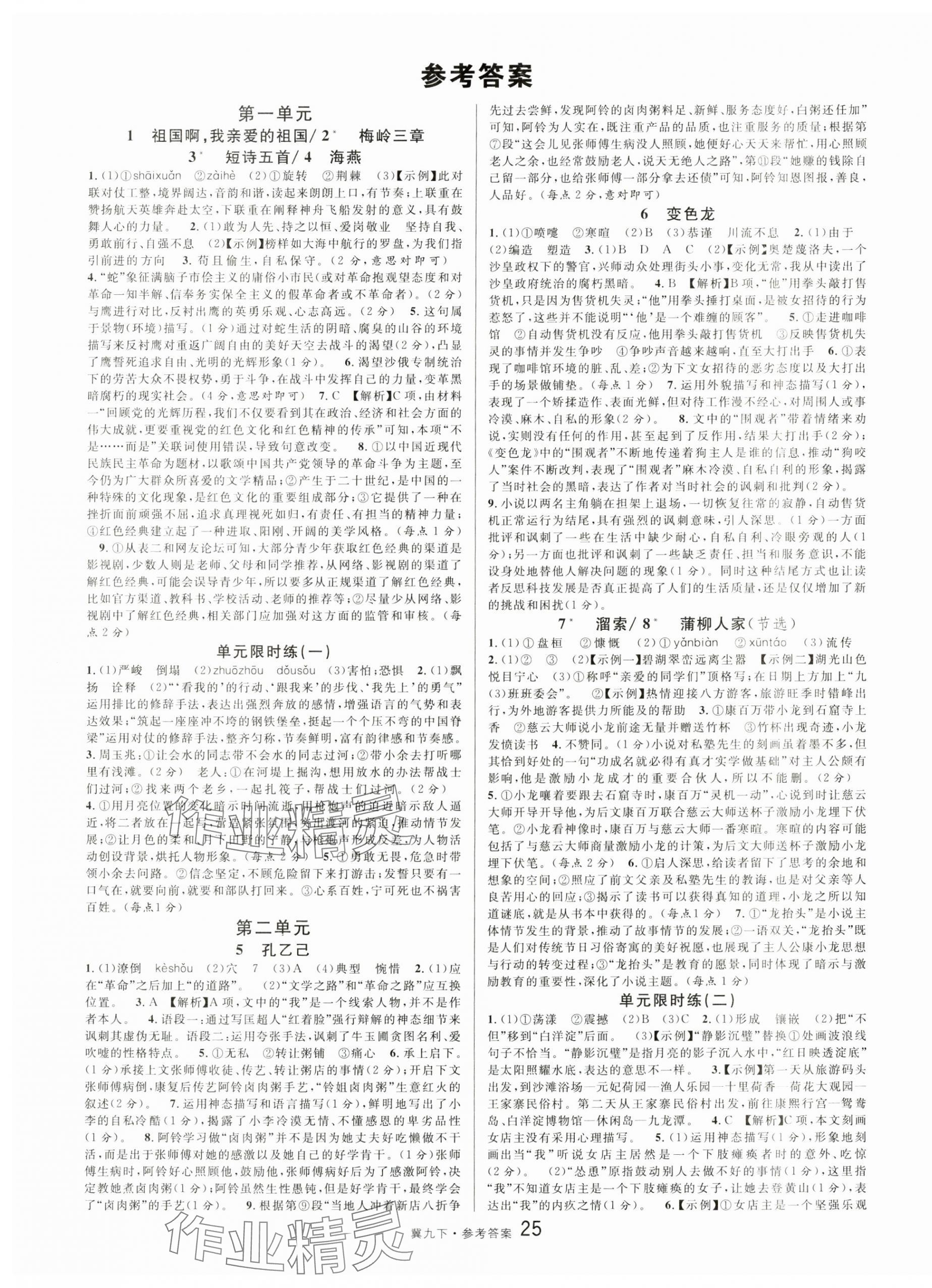 2025年名校課堂九年級(jí)語(yǔ)文下冊(cè)人教版河北專(zhuān)版 第1頁(yè)