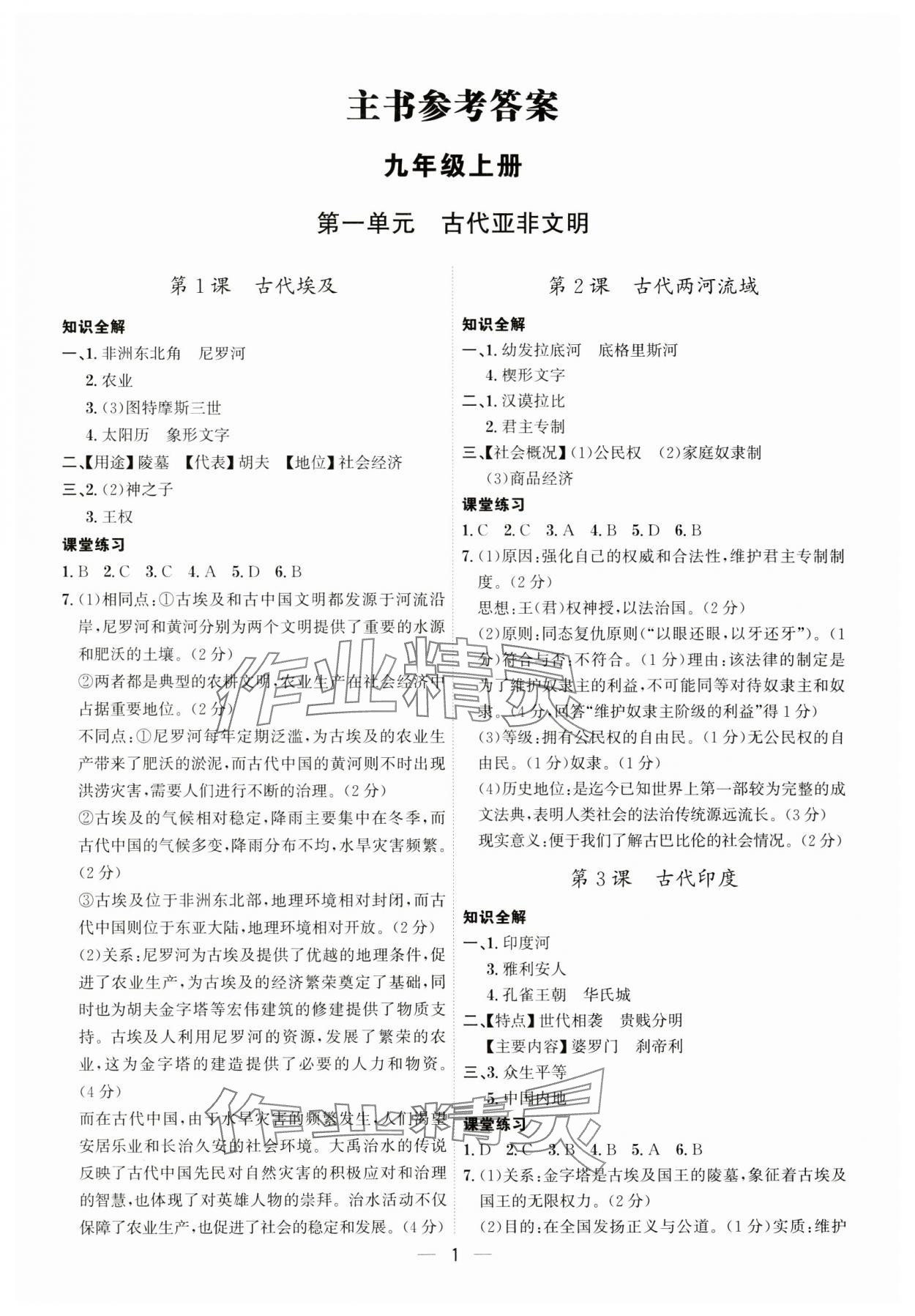 2024年考點(diǎn)專練九年級(jí)歷史全一冊(cè)人教版深圳專版 第1頁(yè)