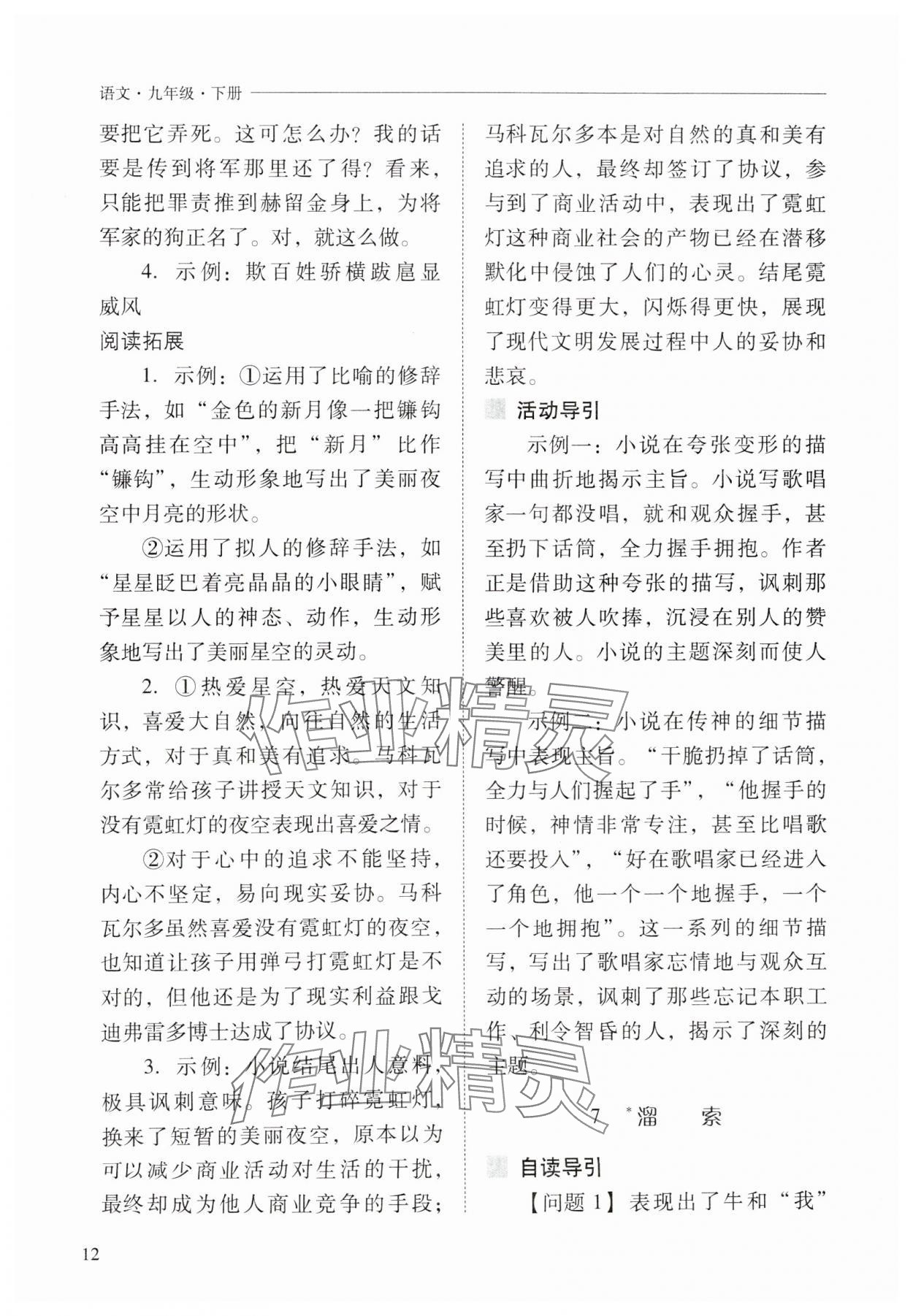 2025年新課程問題解決導學方案九年級語文下冊人教版 第12頁