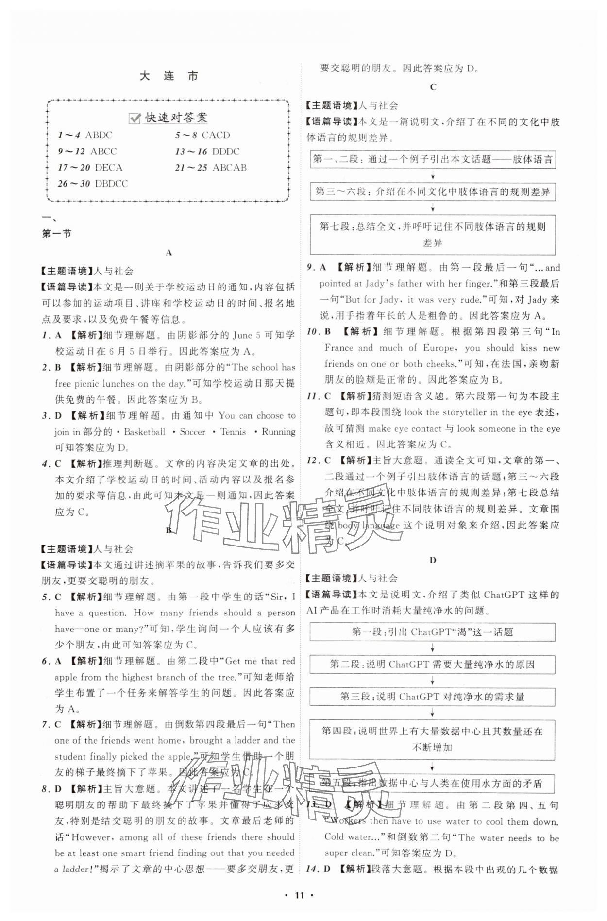 2025年中考必備遼寧師范大學(xué)出版社英語(yǔ)中考人教版遼寧專(zhuān)版 參考答案第11頁(yè)