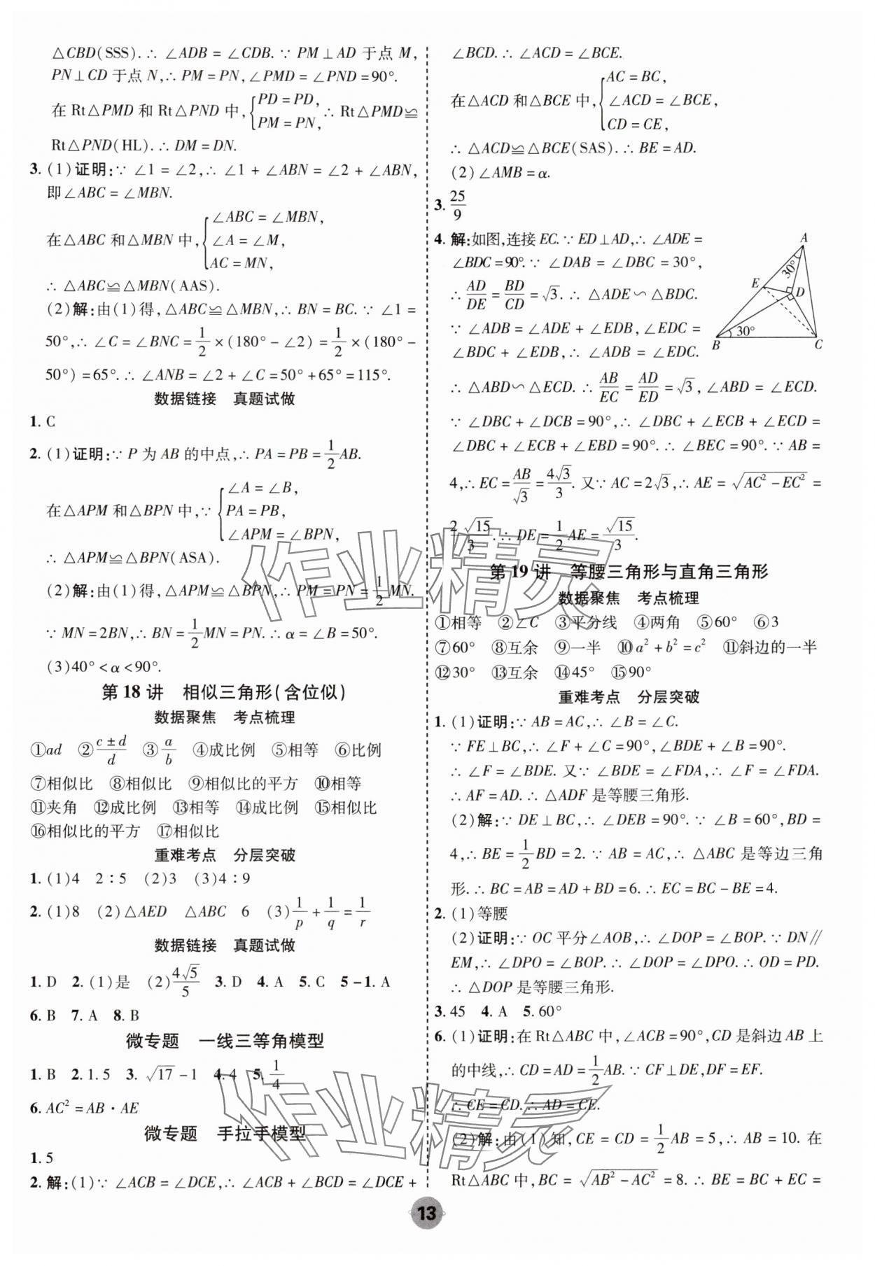 2025年中考大數(shù)據(jù)數(shù)學河北專版&nbsp;參考答案第13頁