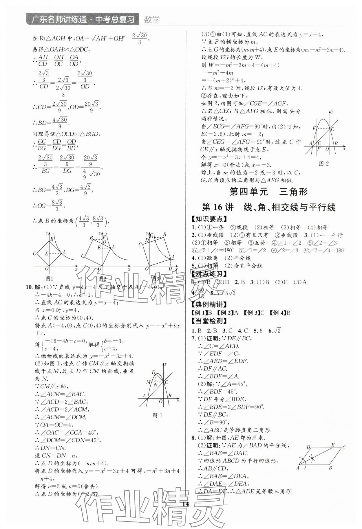 2025年廣東名師講練通中考總復習數學深圳專版 參考答案第14頁