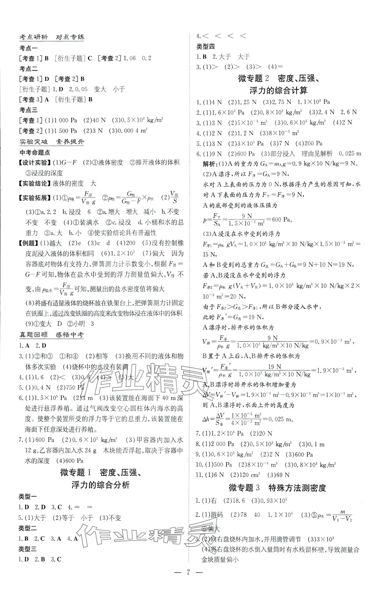 2024年初中總復(fù)習(xí)練案物理中考 第7頁