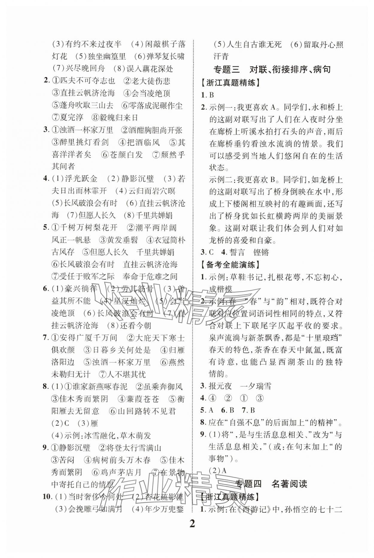 2024年浙江中考優化指導語文 第2頁