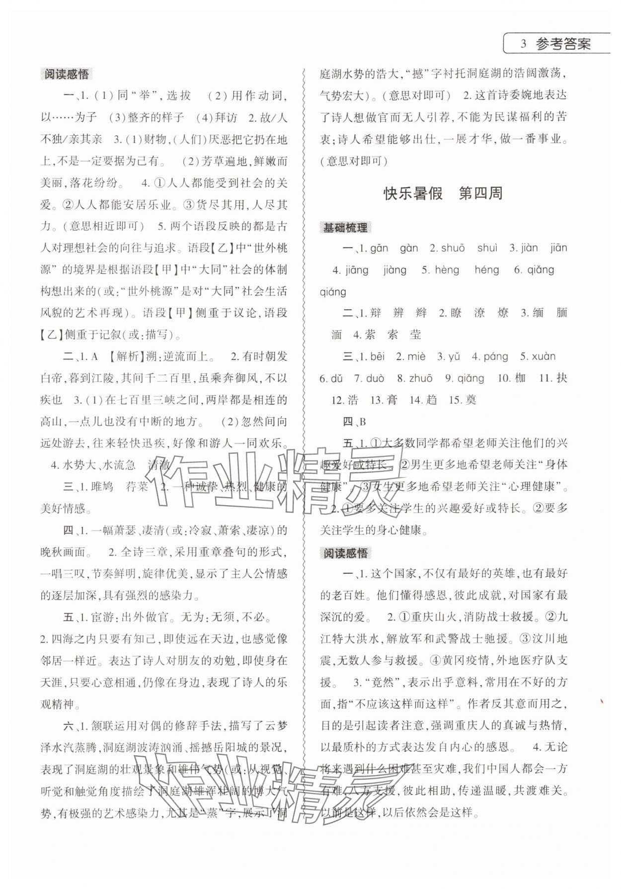 2024年暑假作業(yè)本大象出版社八年級(jí)語(yǔ)文道德與法治歷史合訂本 第3頁(yè)