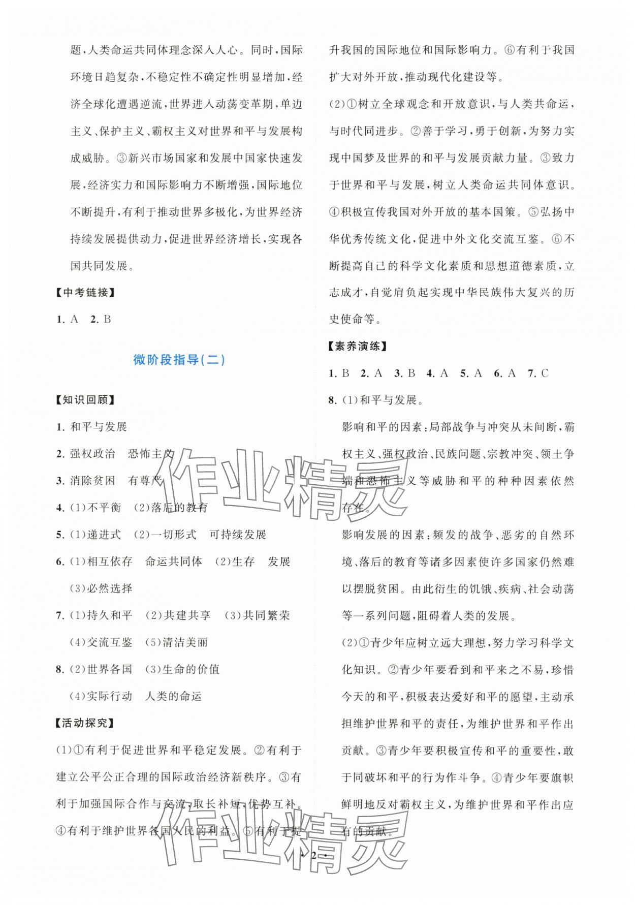 2025年同步練習冊分層卷九年級道德與法治下冊人教版陜西專版 第2頁