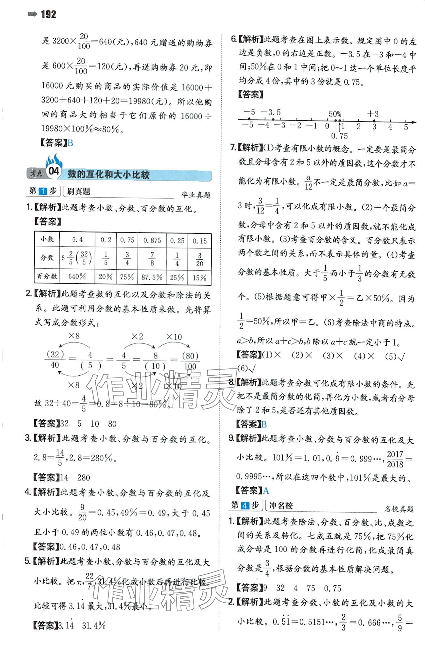 2024年一本名校沖刺必備方案小升初數(shù)學(xué) 參考答案第6頁