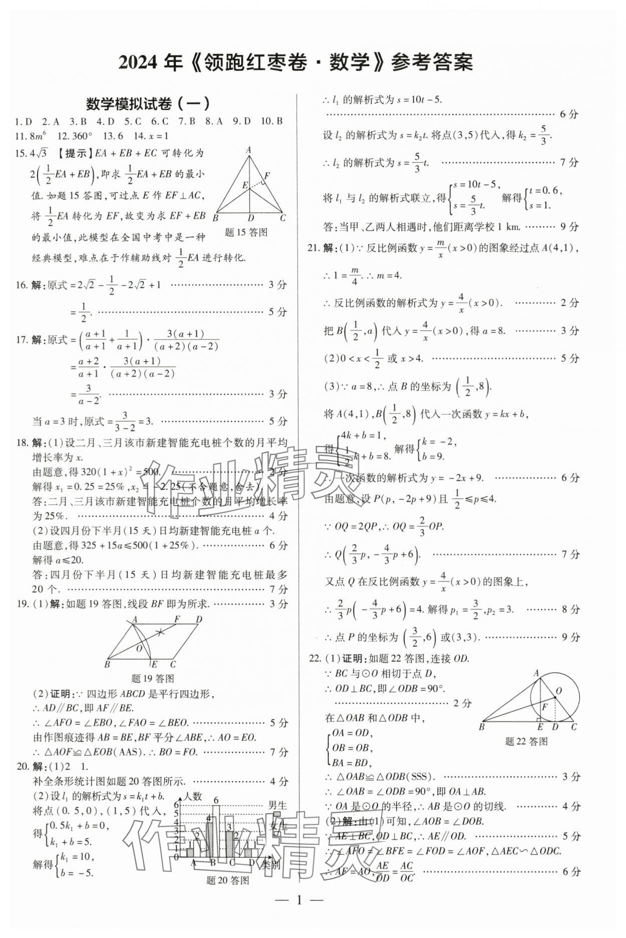 2024年領跑紅棗卷數學 第1頁