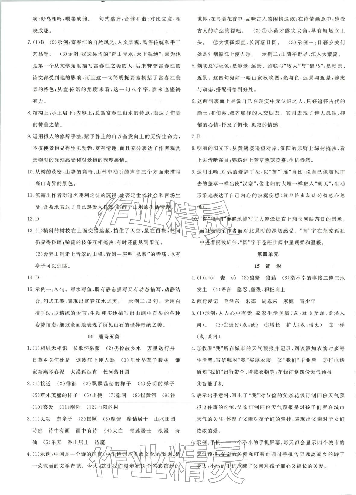 2026年活页1加1课时作业加单元测试八年级语文上册人教版&nbsp;第5页