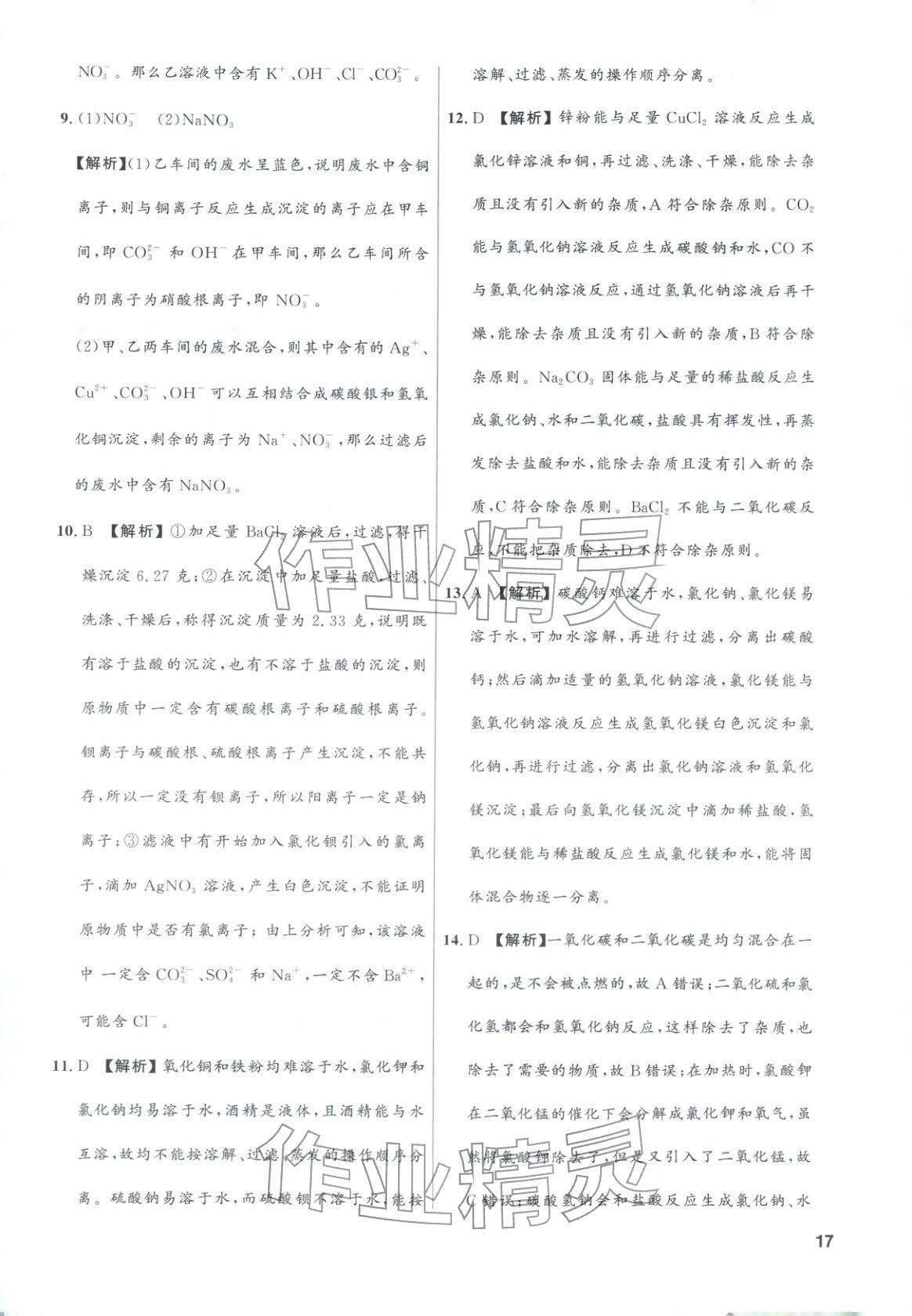 2025年领智优选浙江期末复习卷九年级科学全一册浙教版 第17页