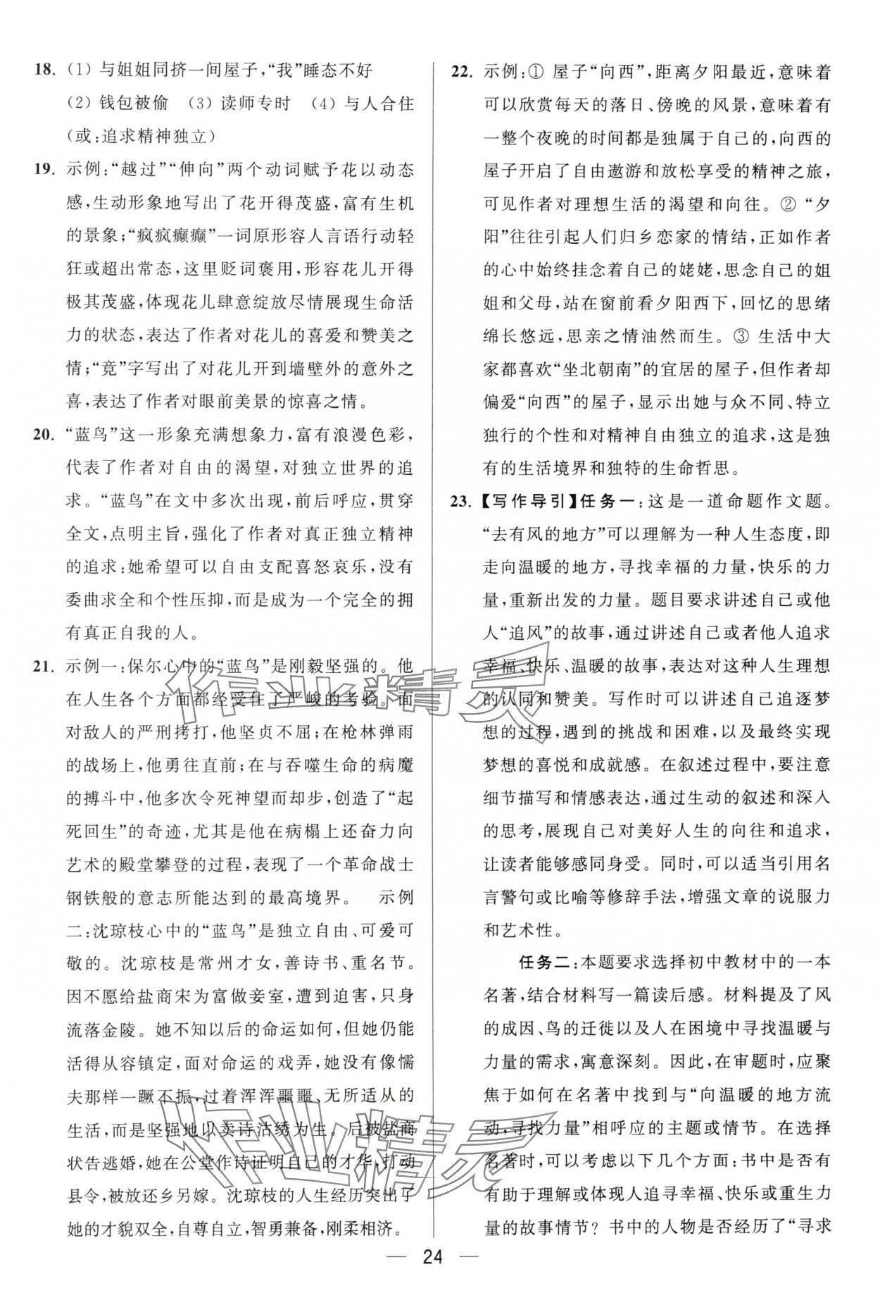 2025年亮點(diǎn)給力大試卷九年級(jí)語文下冊人教版 第24頁