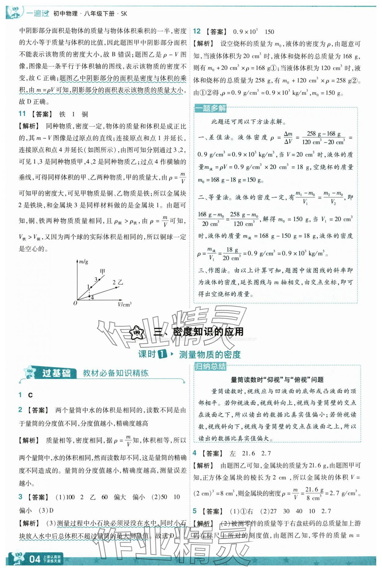 2025年一遍過(guò)八年級(jí)物理下冊(cè)蘇科版 參考答案第8頁(yè)