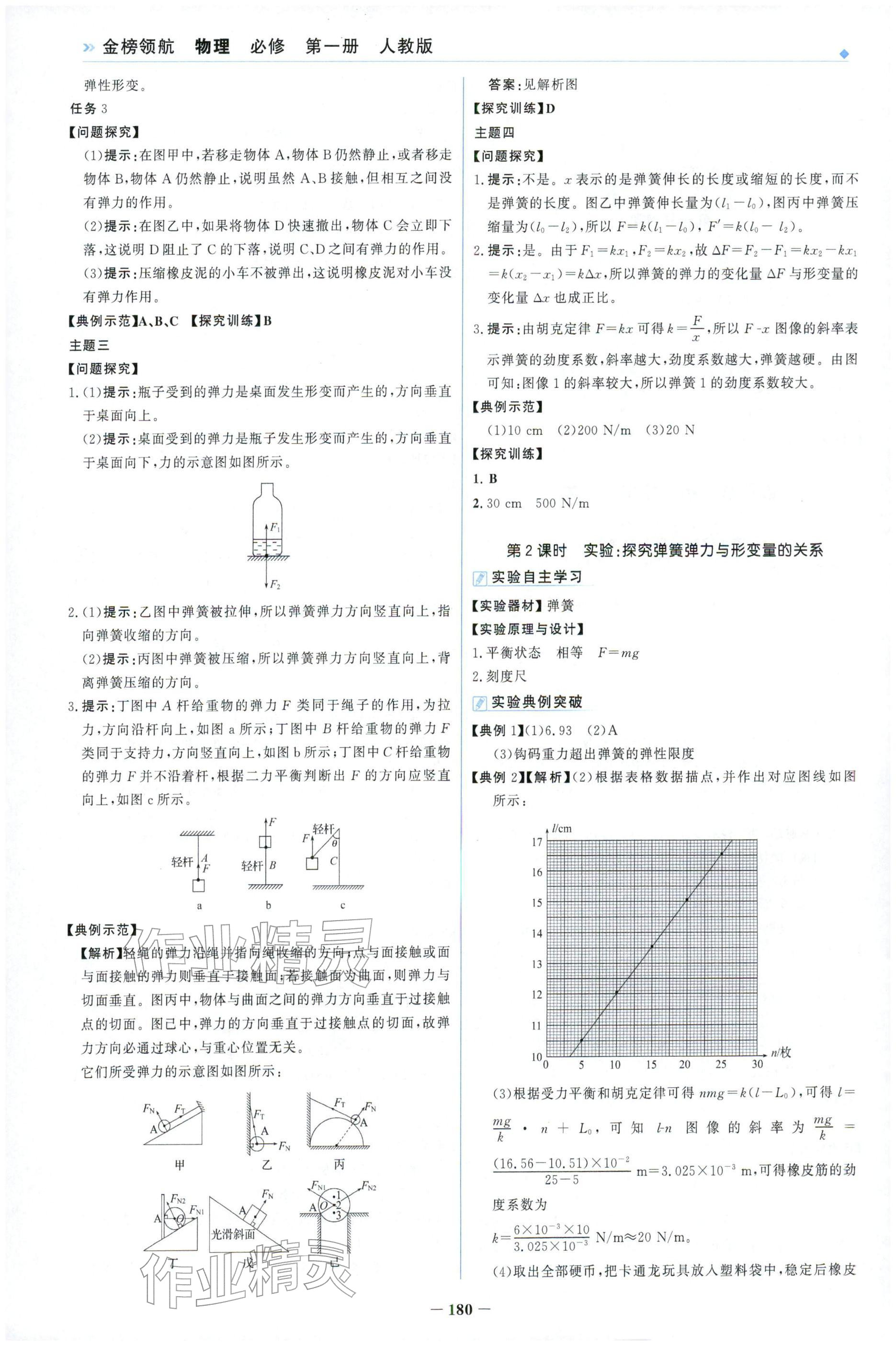 2025年金榜領(lǐng)航高中物理必修第一冊人教版&nbsp;參考答案第8頁