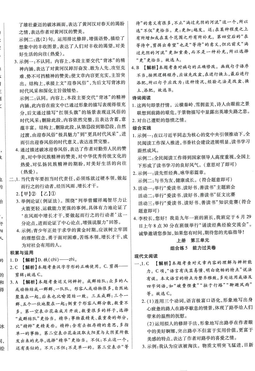 2024年初中语文阅读卷（D）九年级全一册人教版 第4页