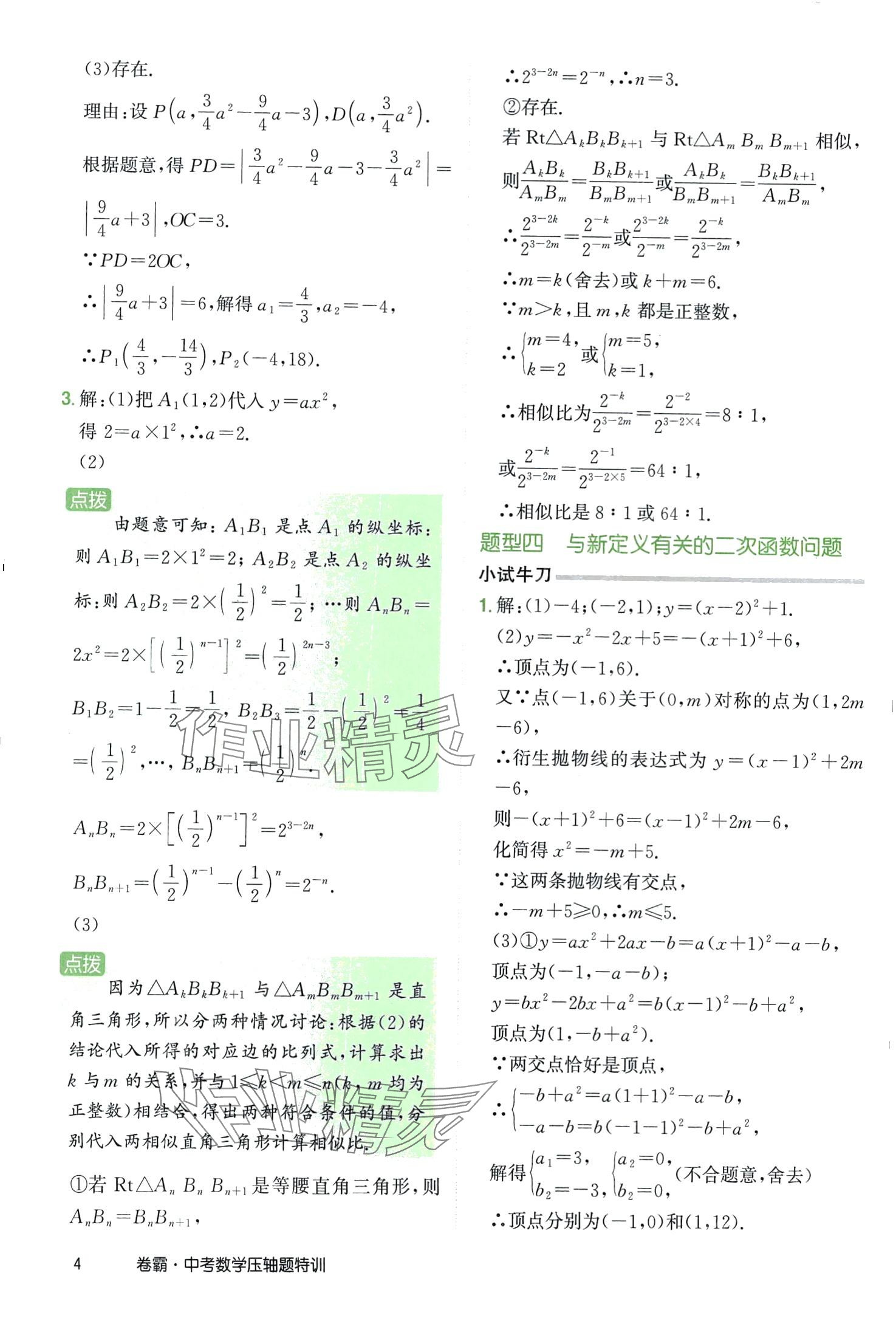 2024年金太阳教育卷霸压轴题特训数学中考 第4页