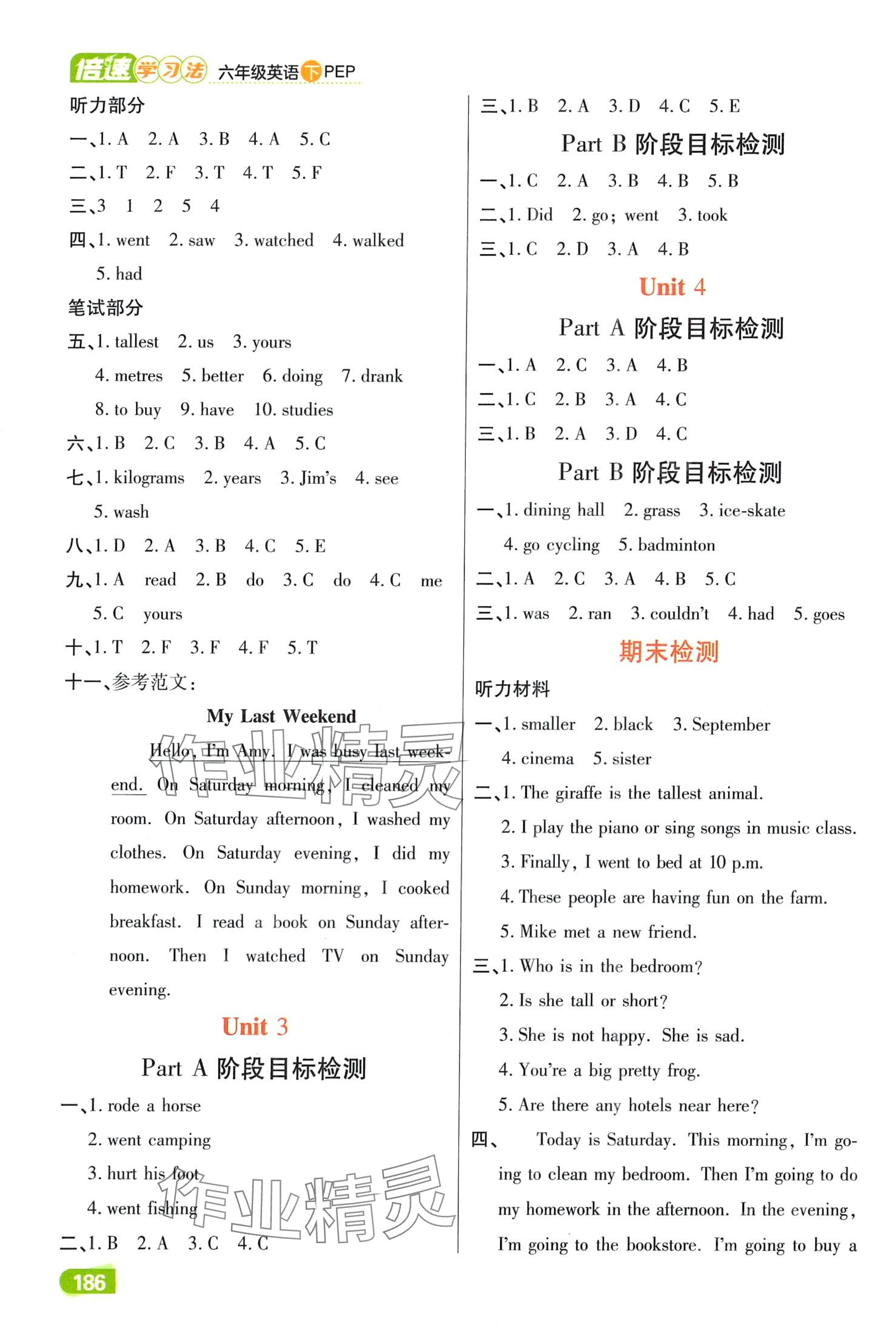 2024年倍速学习法六年级英语下册人教PEP版 第2页