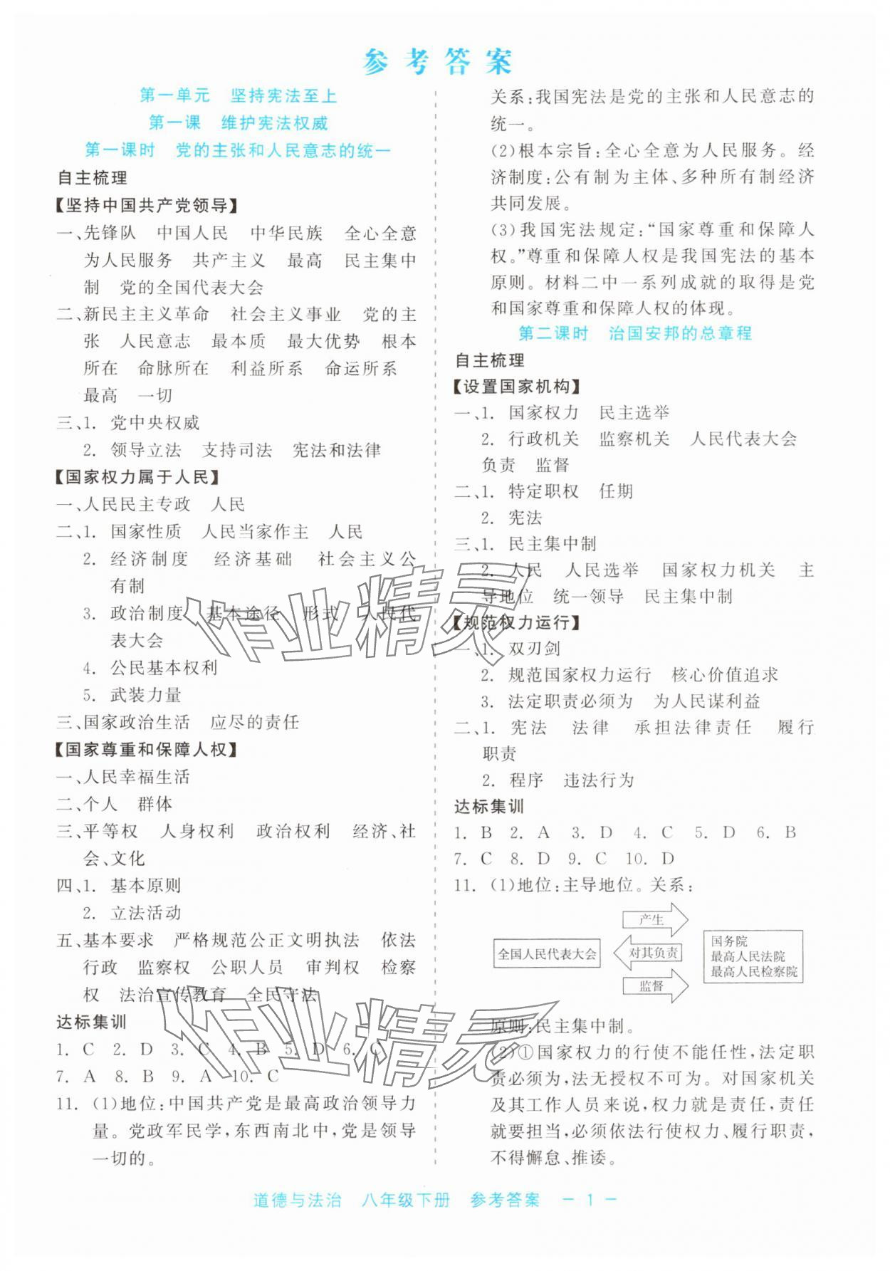 2024年精彩练习就练这一本八年级道德与法治下册人教版评议教辅 第1页