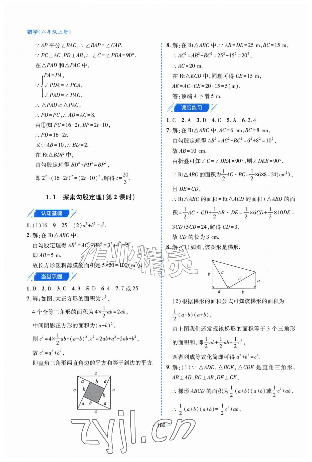 2026年新课堂学习与探究八年级数学上册北师大版&nbsp;参考答案第2页
