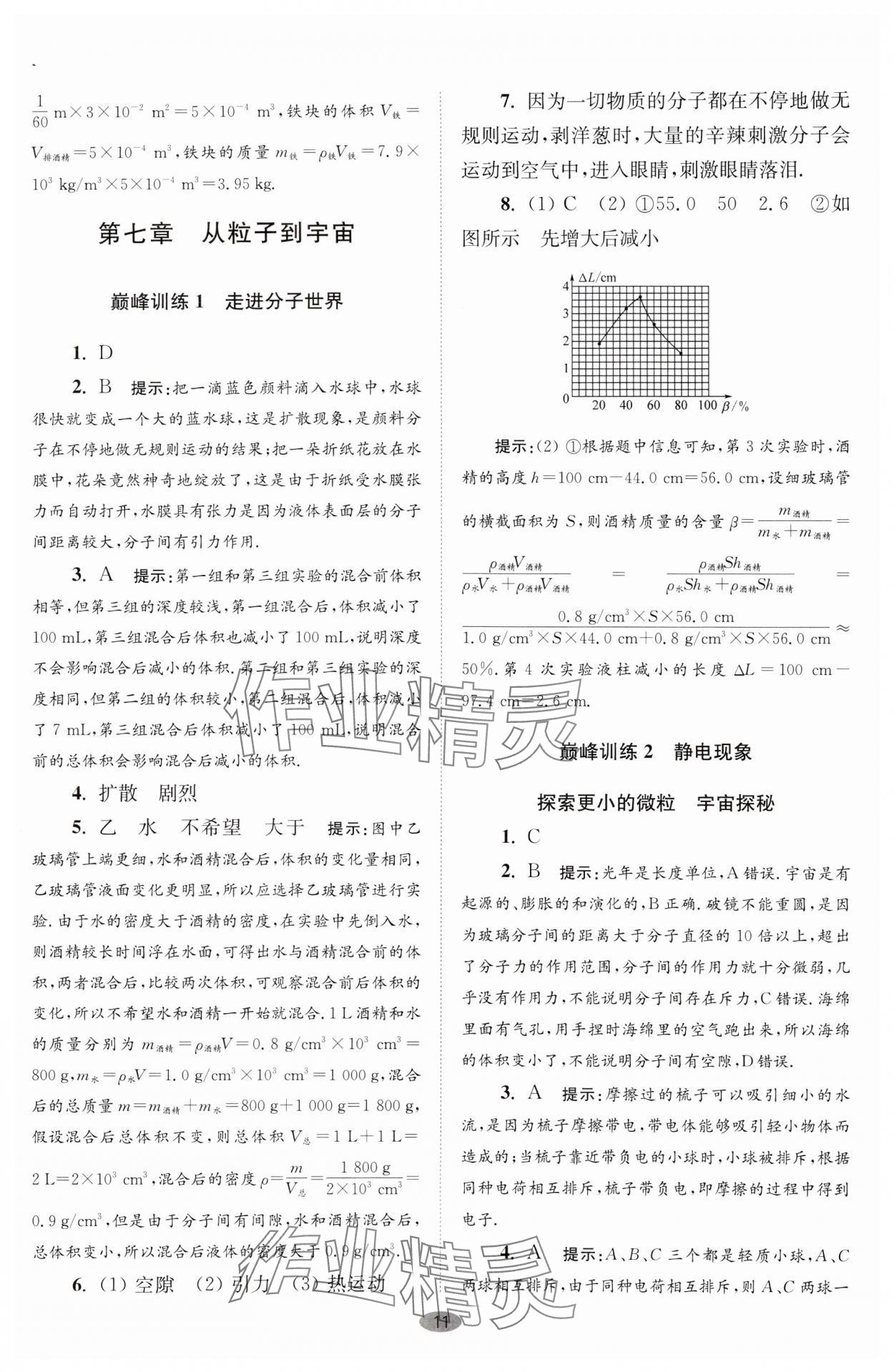 2024年小題狂做八年級(jí)物理下冊蘇科版巔峰版 參考答案第11頁