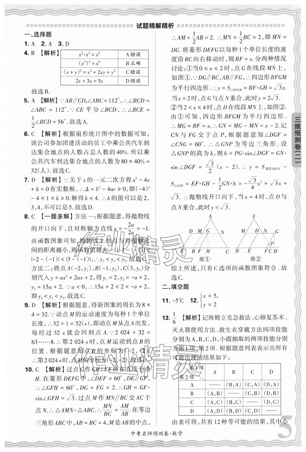 2024年王朝霞中考名師預(yù)測(cè)卷數(shù)學(xué)中考河南專版 第5頁(yè)