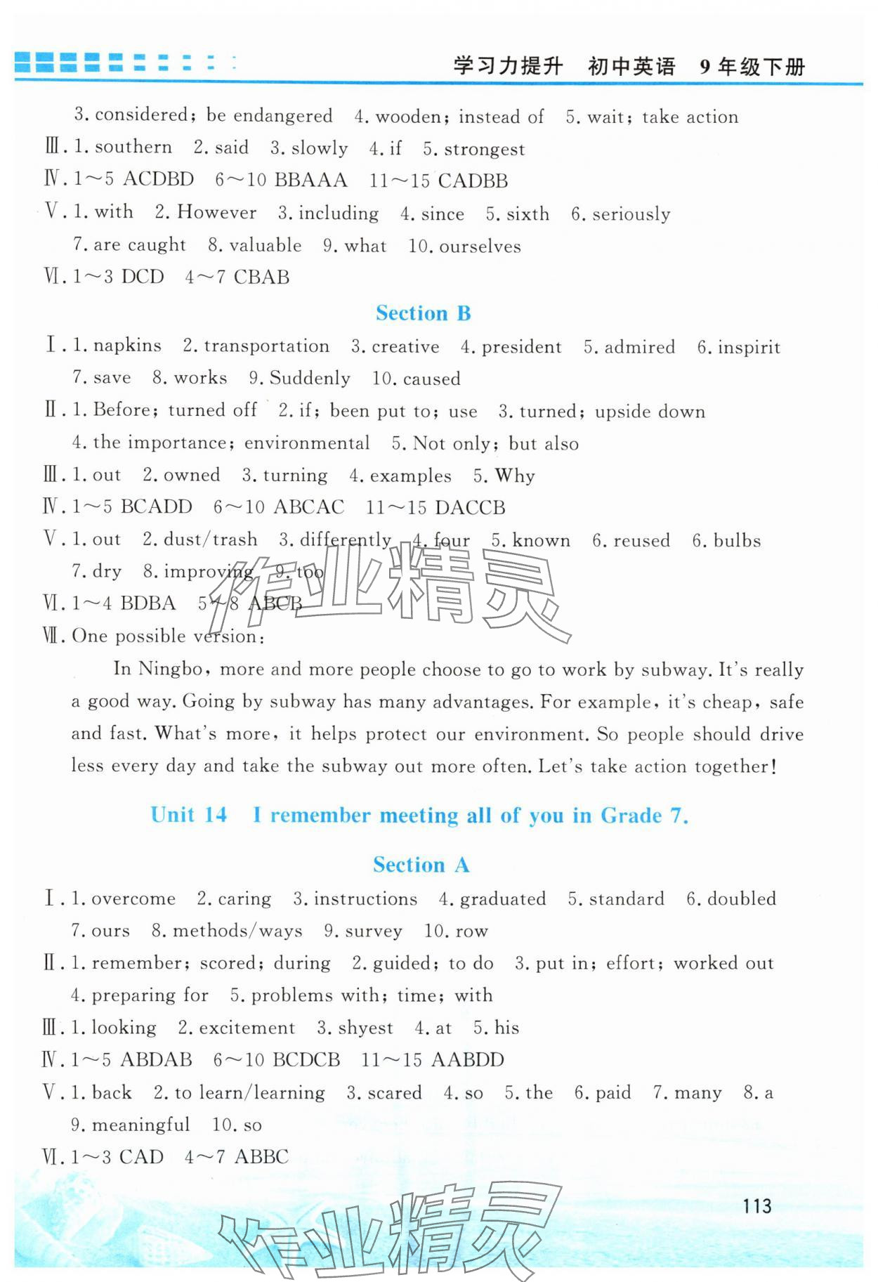 2024年學(xué)習(xí)力提升九年級(jí)英語(yǔ)下冊(cè)人教版 第3頁(yè)