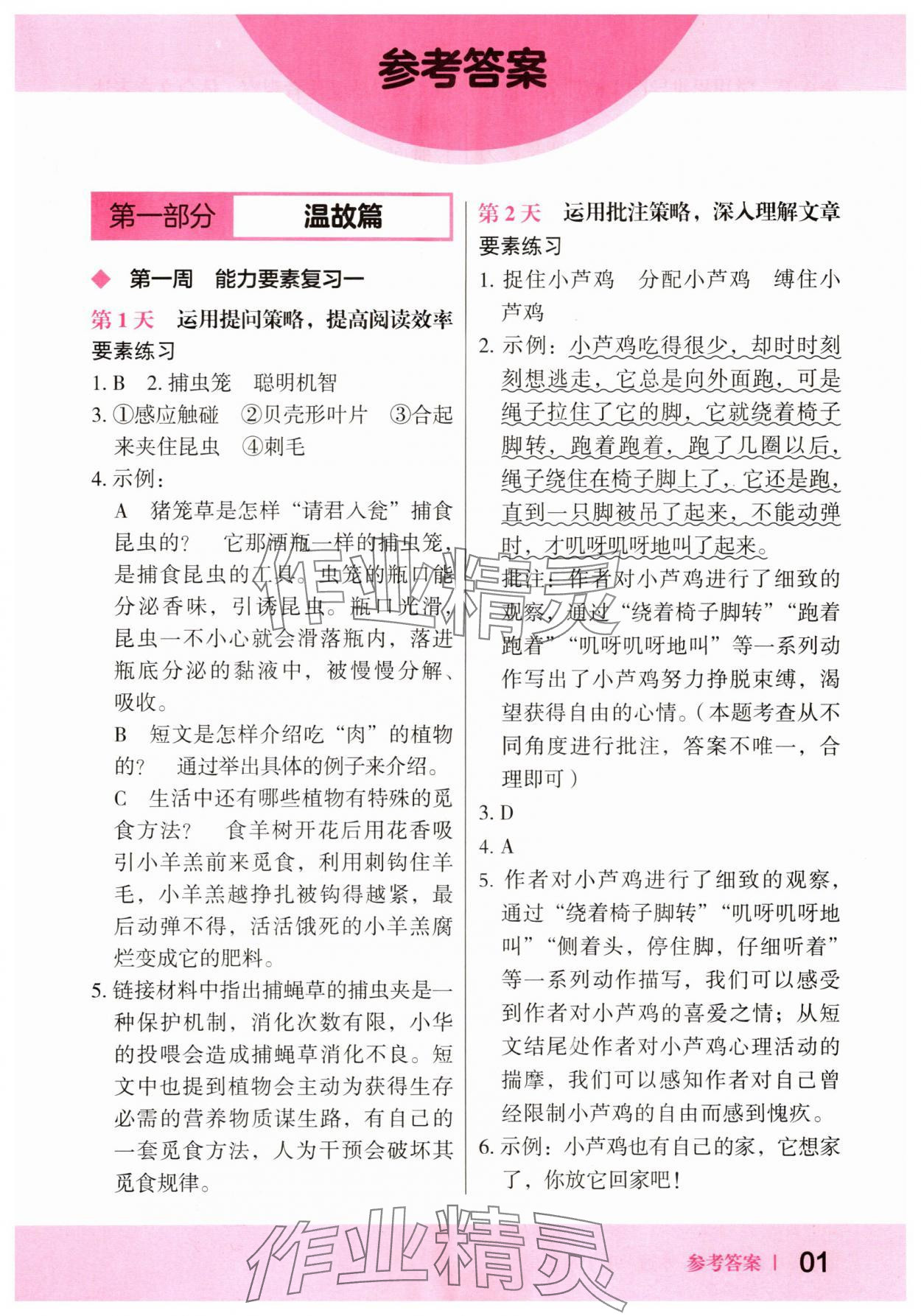 2025年木頭馬暑假語文一本通四年級 第1頁