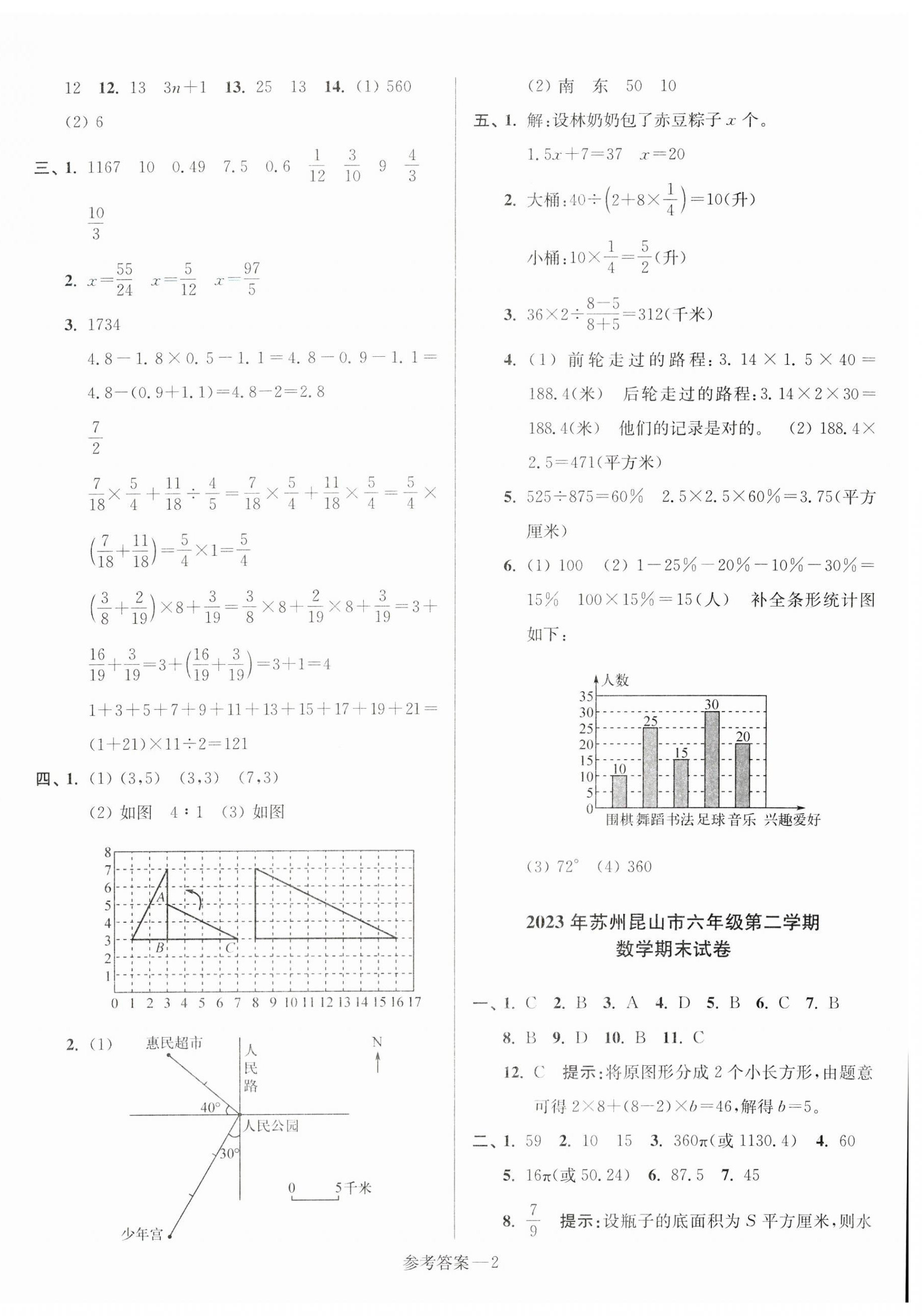 2024年超能學(xué)典江蘇13大市名牌小學(xué)畢業(yè)升學(xué)真卷精編六年級(jí)數(shù)學(xué)2版 第2頁