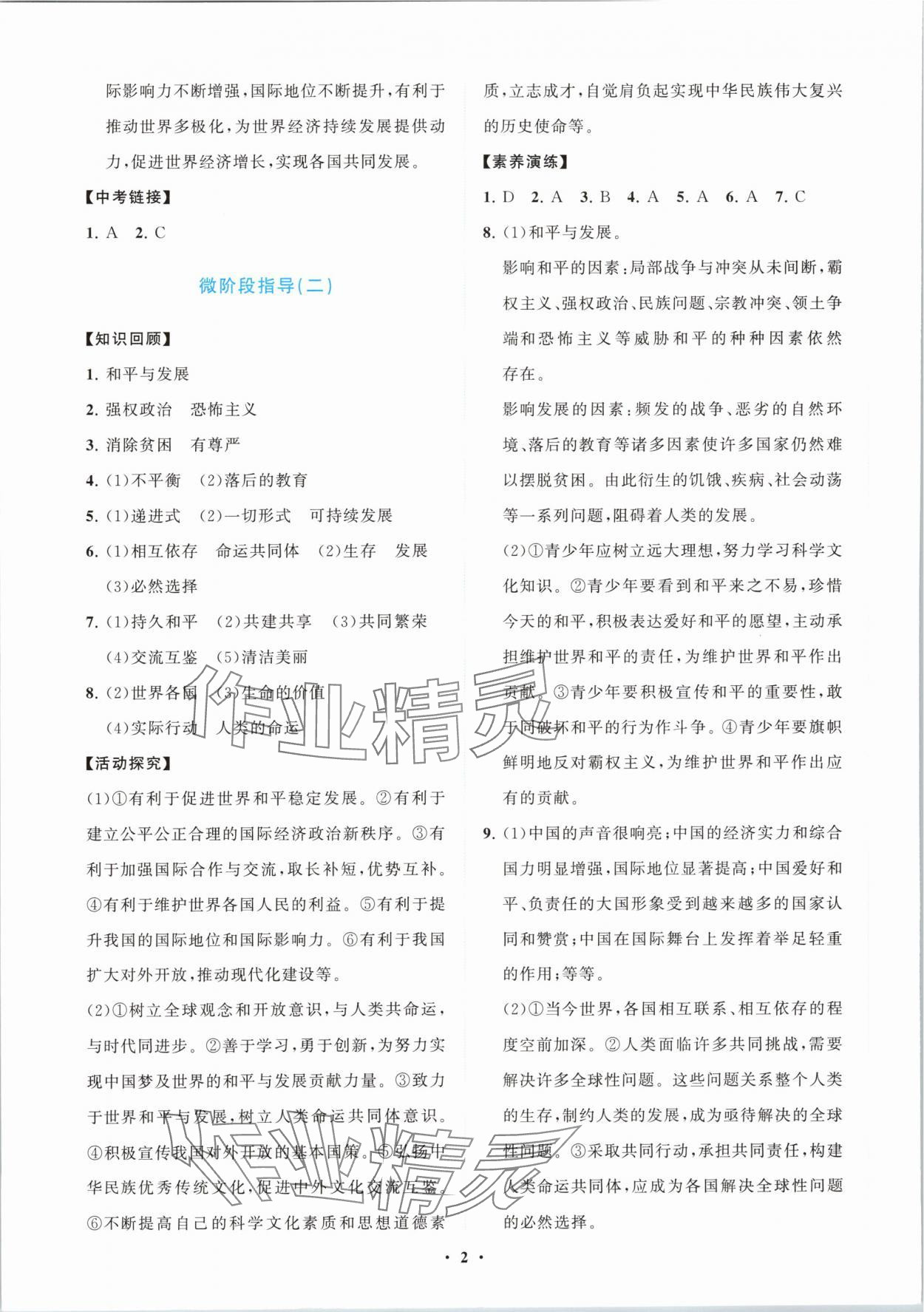 2024年同步練習冊分層卷九年級道德與法治下冊人教版陜西專版 第2頁
