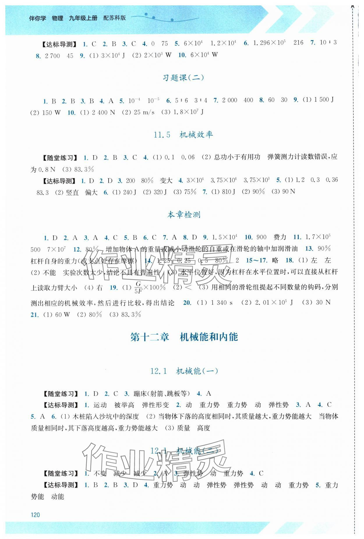 2025年伴你学江苏九年级物理上册苏科版 第2页