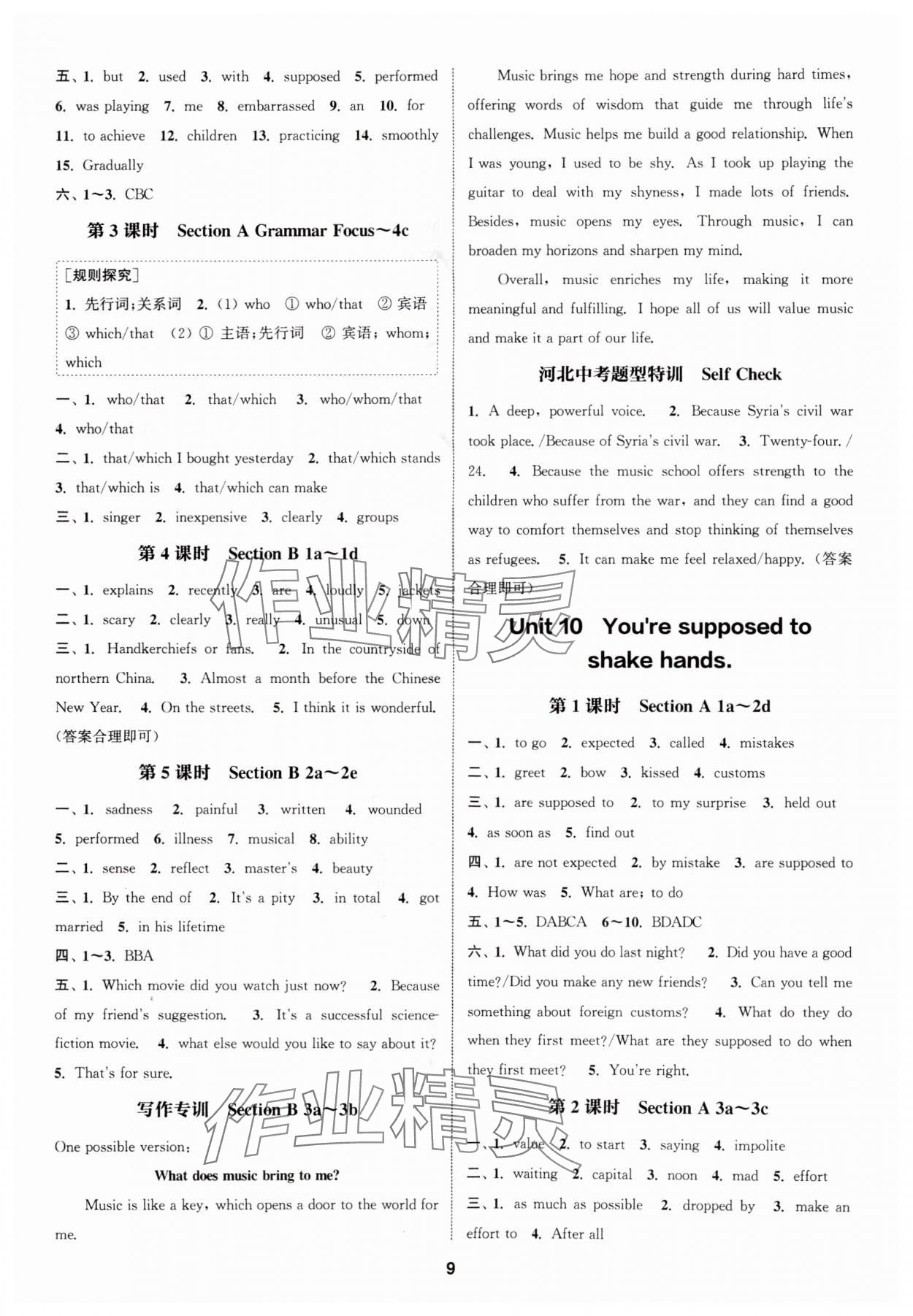 2025年通城学典课时作业本九年级英语上册人教版河北专版 第9页