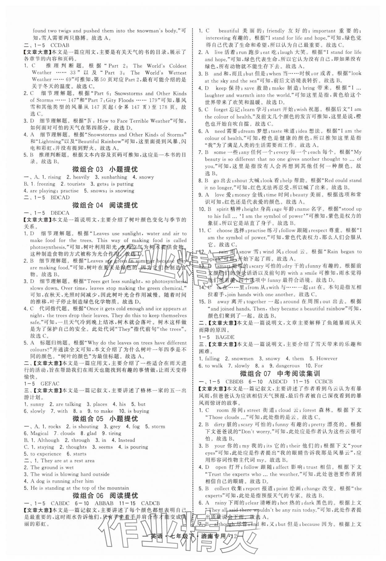 2025年學霸組合訓練七年級英語下冊人教版濟南專版 第12頁