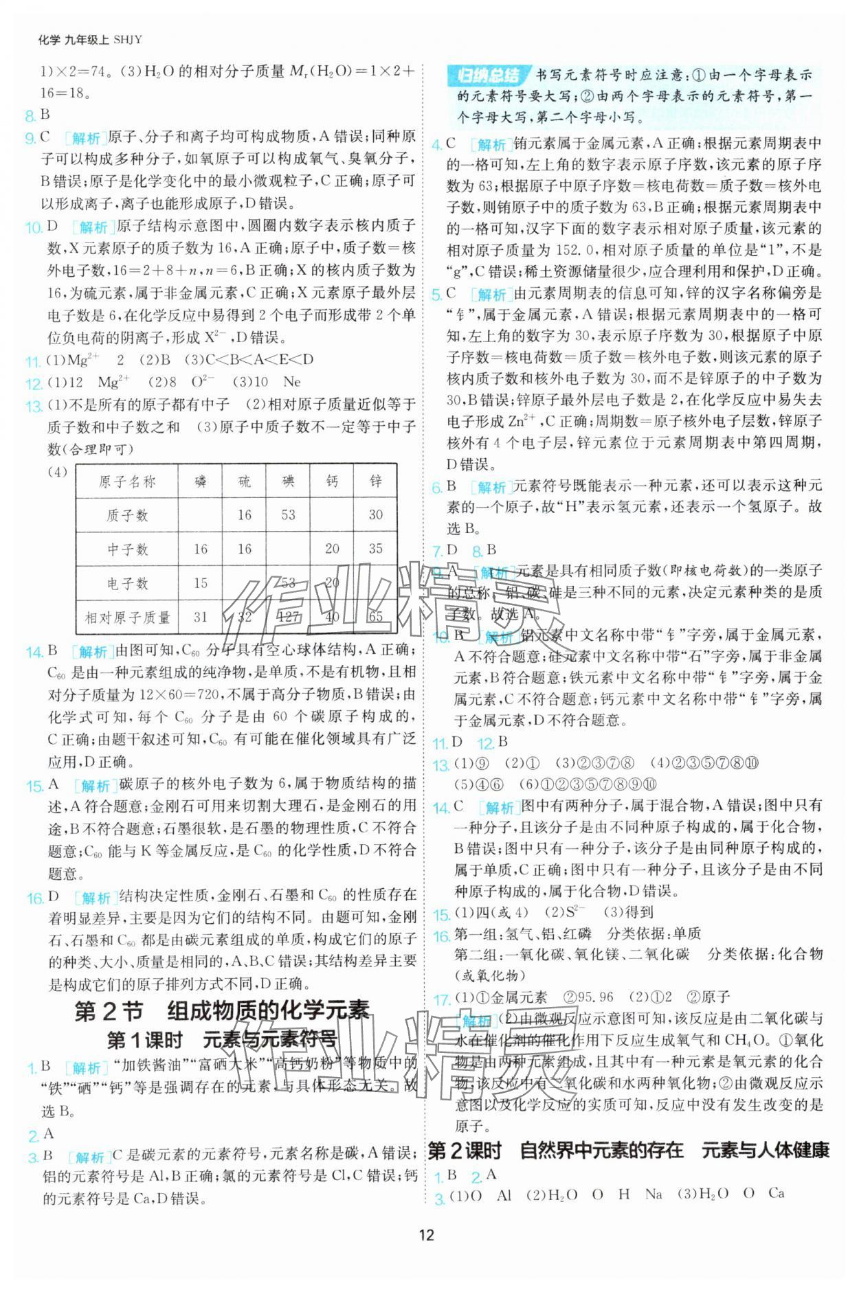 2025年課時(shí)訓(xùn)練九年級(jí)化學(xué)上冊(cè)滬教版江蘇人民出版社 第12頁(yè)