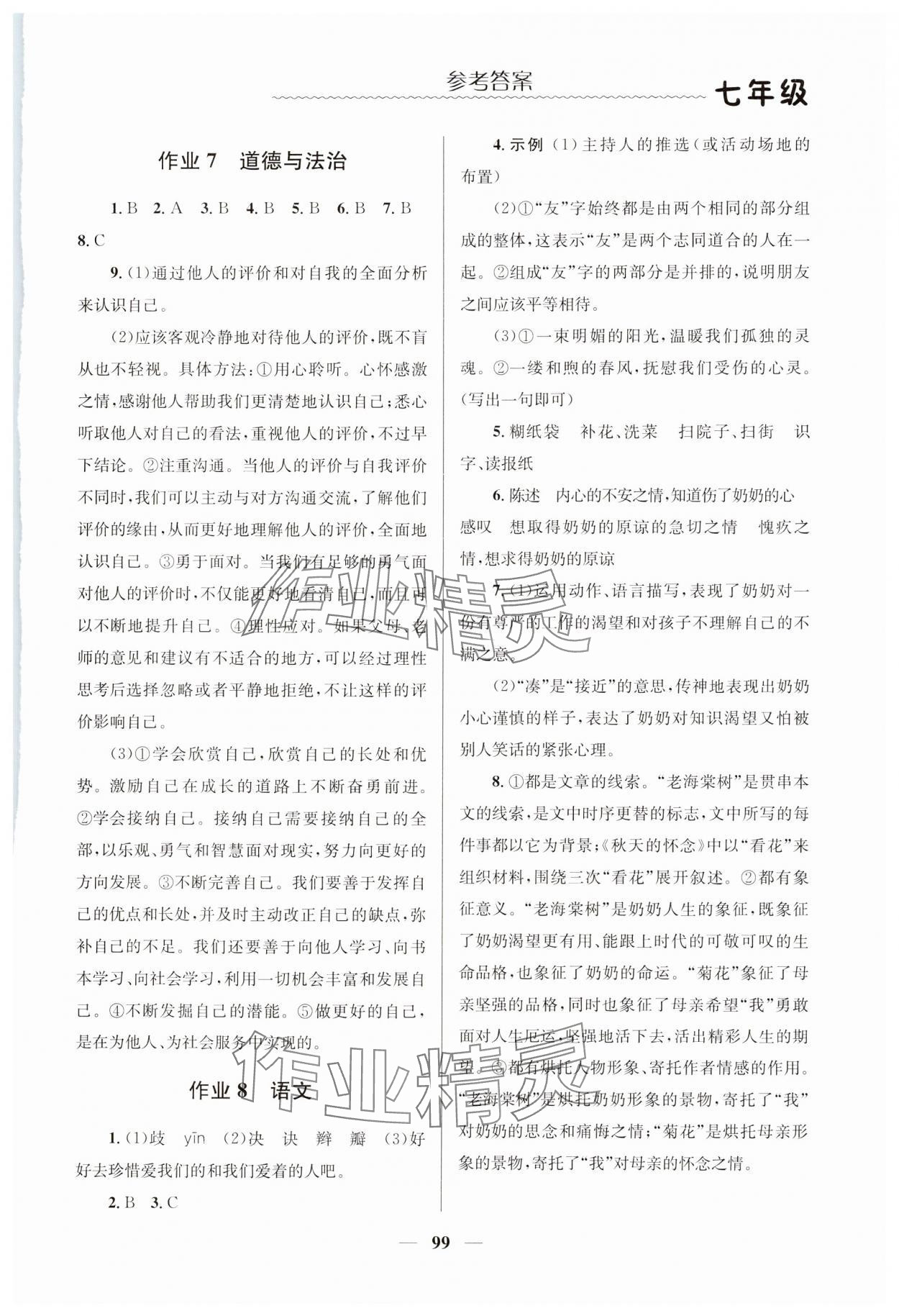 2025年寒假生活北京師范大學(xué)出版社七年級合訂本 第3頁