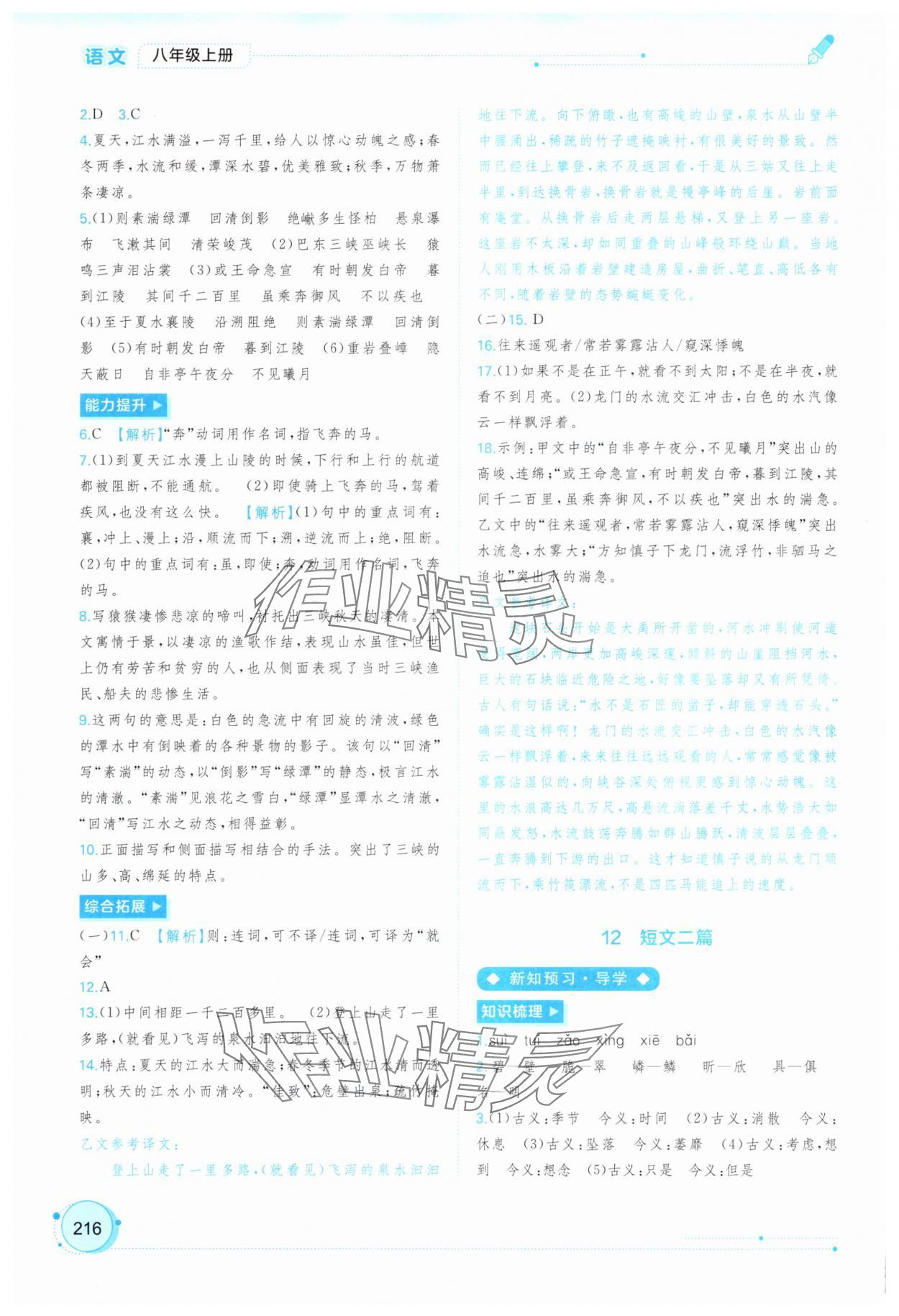 2025年新课程学习与测评同步学习八年级语文上册人教版 第8页