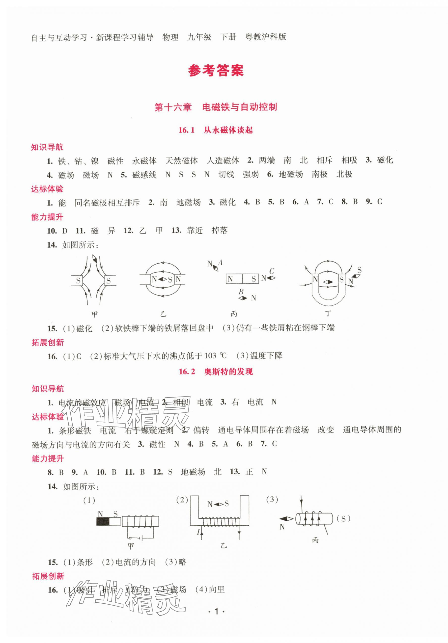 2024年新課程學(xué)習(xí)輔導(dǎo)九年級(jí)物理下冊(cè)滬粵版 第1頁