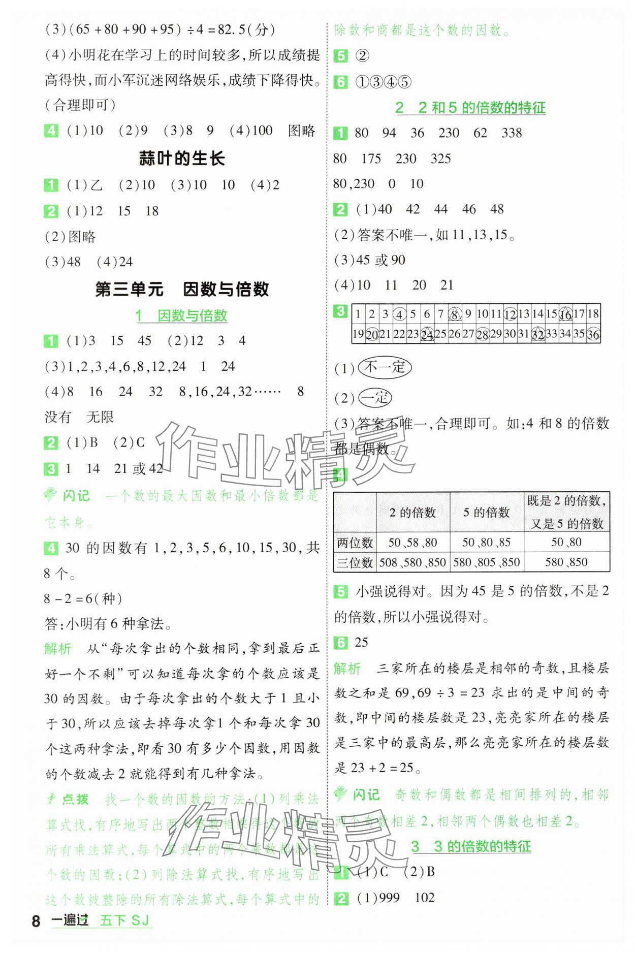 2025年一遍過五年級數(shù)學(xué)下冊蘇教版 參考答案第8頁