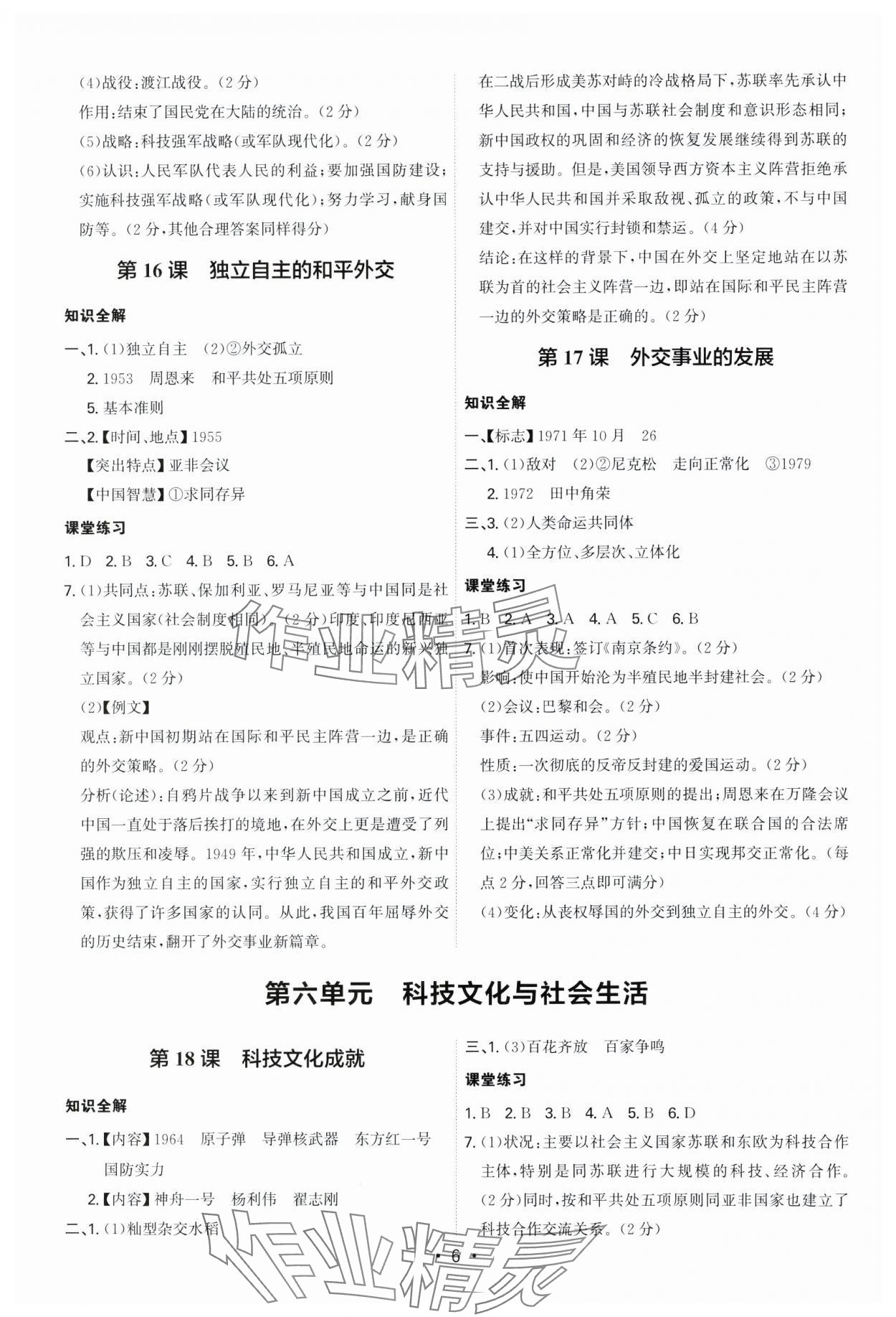 2025年名師經典八年級歷史下冊人教版深圳專版 第6頁